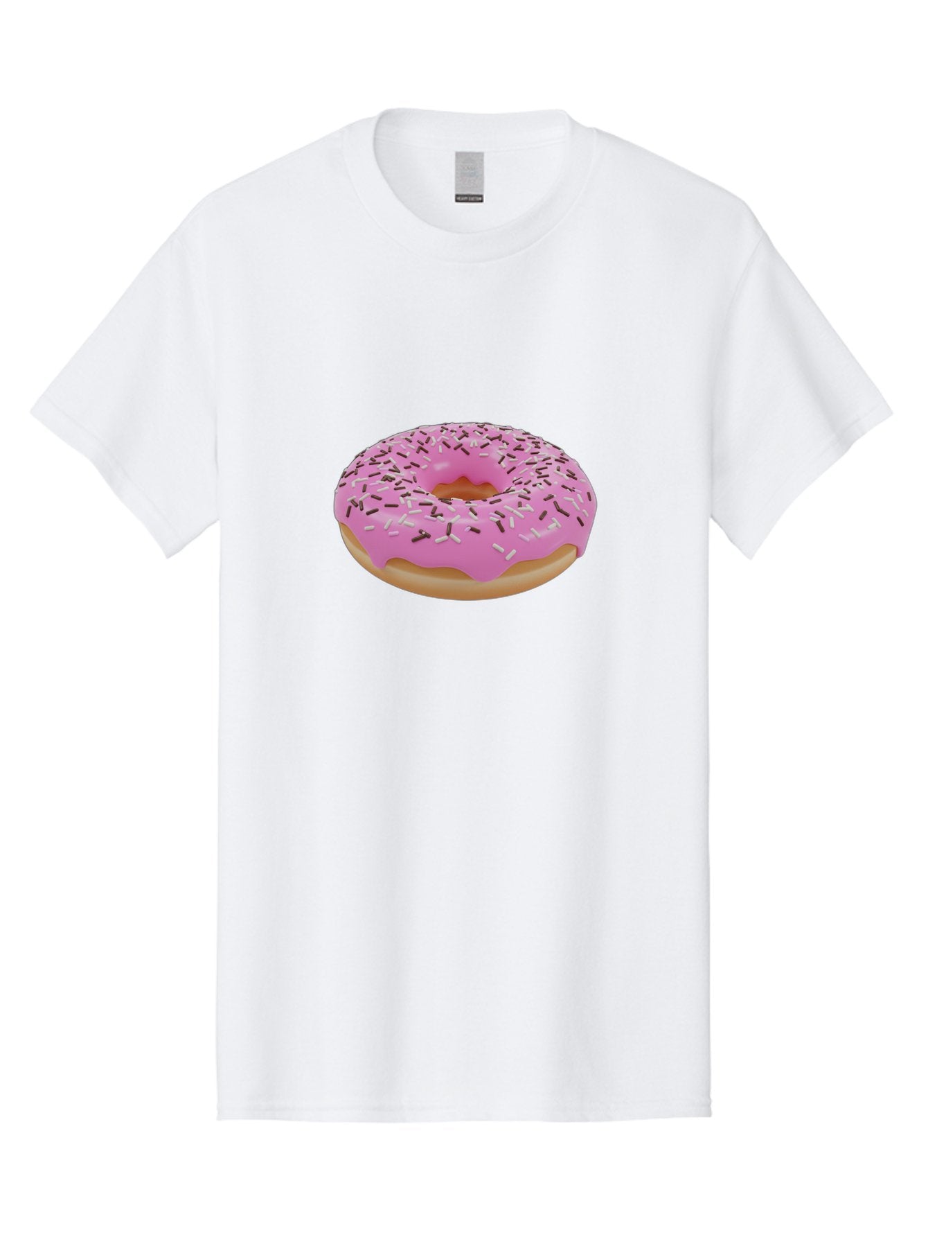 Pink-Donut-7 Men'S Graphic Tee, 100% Cotton, Comfortable Casual Summer Wear, Machine Washable, Pink Frosted Donut, Sprinkles, Sweet Treats, Baked Goods, Dessert, Colorful Toppings, Tasty Pastry, Sweet Tooth Bab154 6