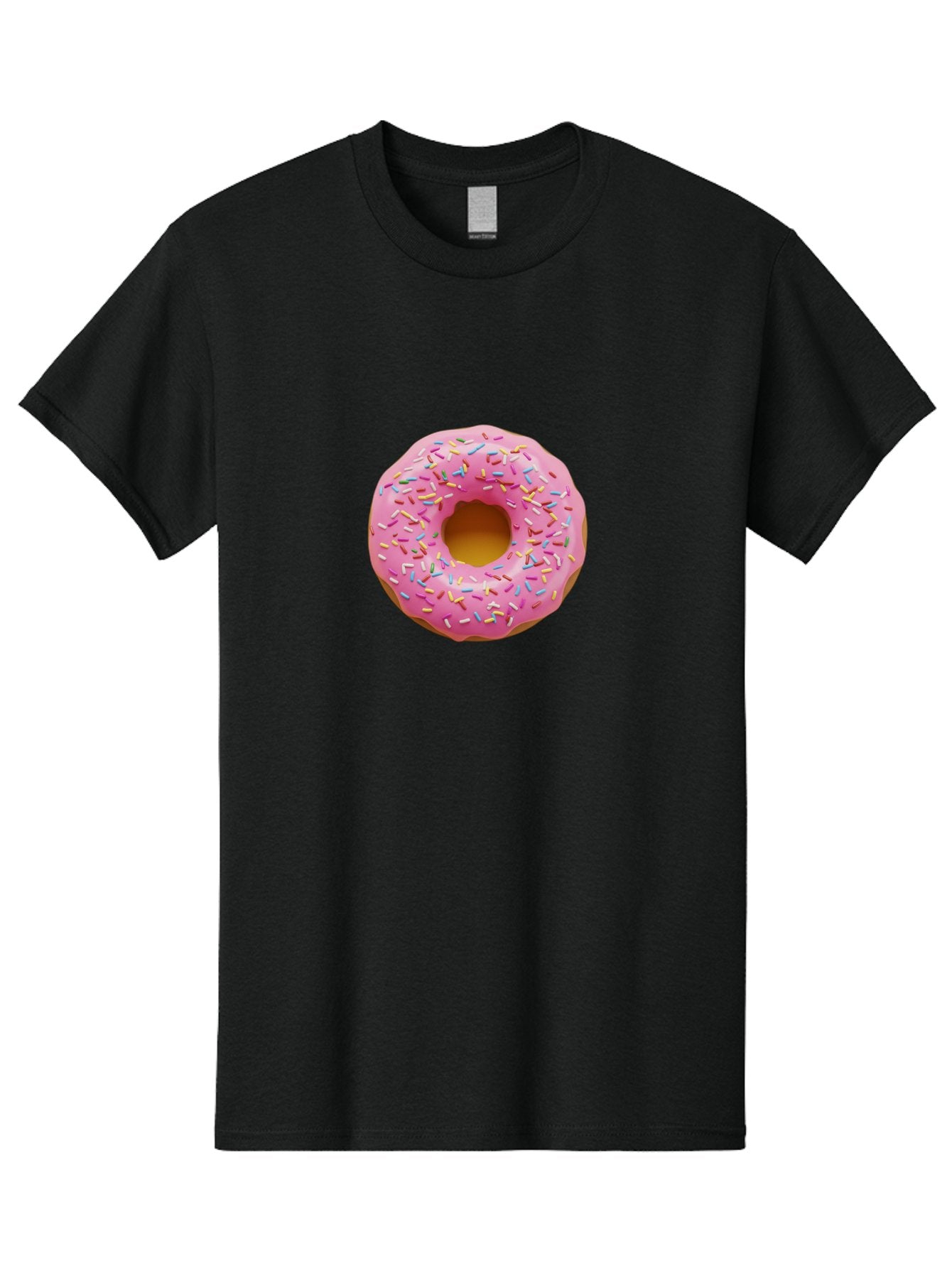 Pink-Donut-8 Men'S Graphic Tee, 100% Cotton, Comfortable Casual Summer Wear, Machine Washable, Pink Frosted Donut, Sprinkles, Colorful, Sweet Treat, Donut Delight, Tasty Pastry, Pastel Colors, Rainbow Sprinkles, Sweet Indulgence Bab155 6