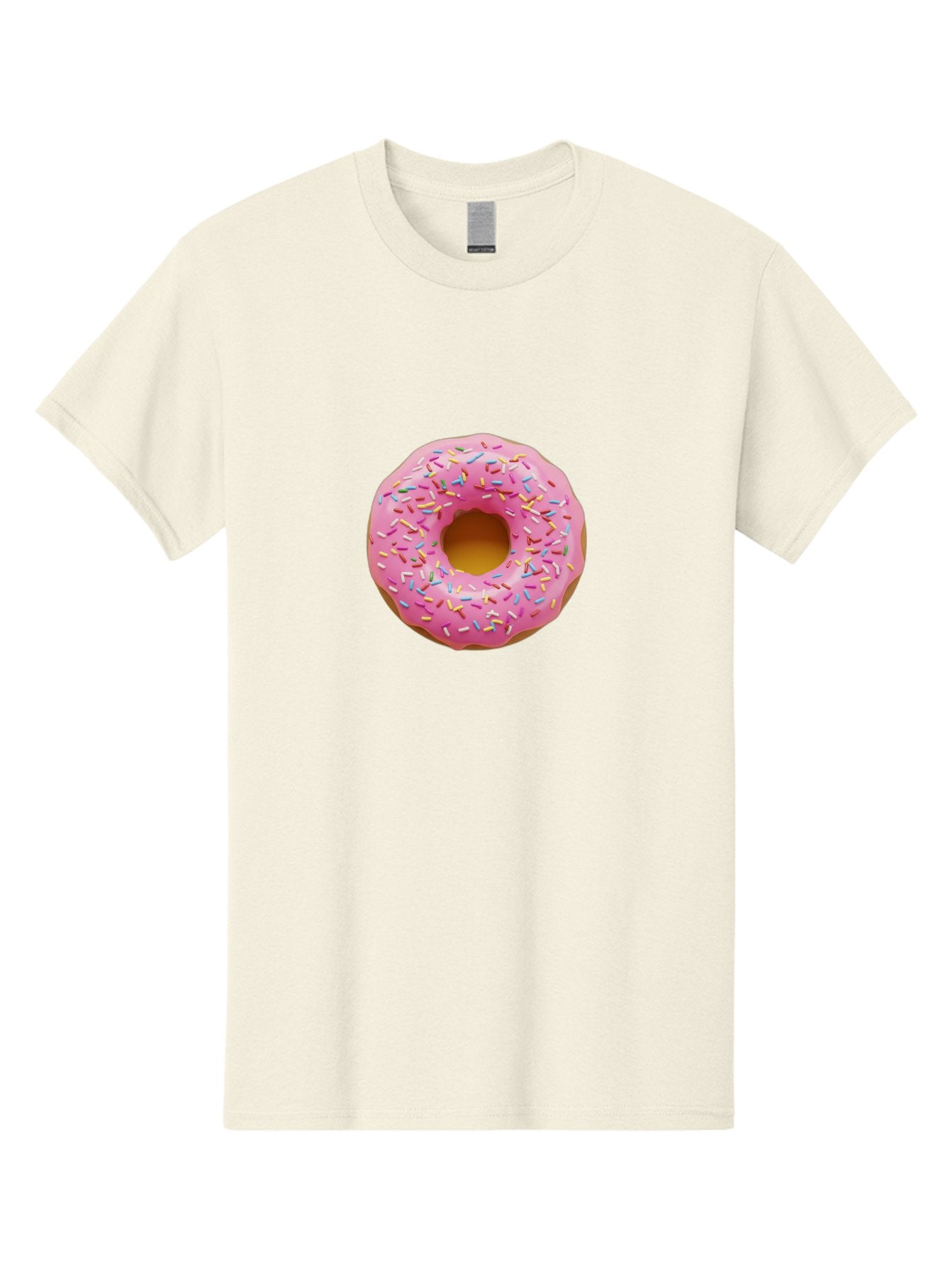 Pink-Donut-8 Men'S Graphic Tee, 100% Cotton, Comfortable Casual Summer Wear, Machine Washable, Pink Frosted Donut, Sprinkles, Colorful, Sweet Treat, Donut Delight, Tasty Pastry, Pastel Colors, Rainbow Sprinkles, Sweet Indulgence Bab155 12
