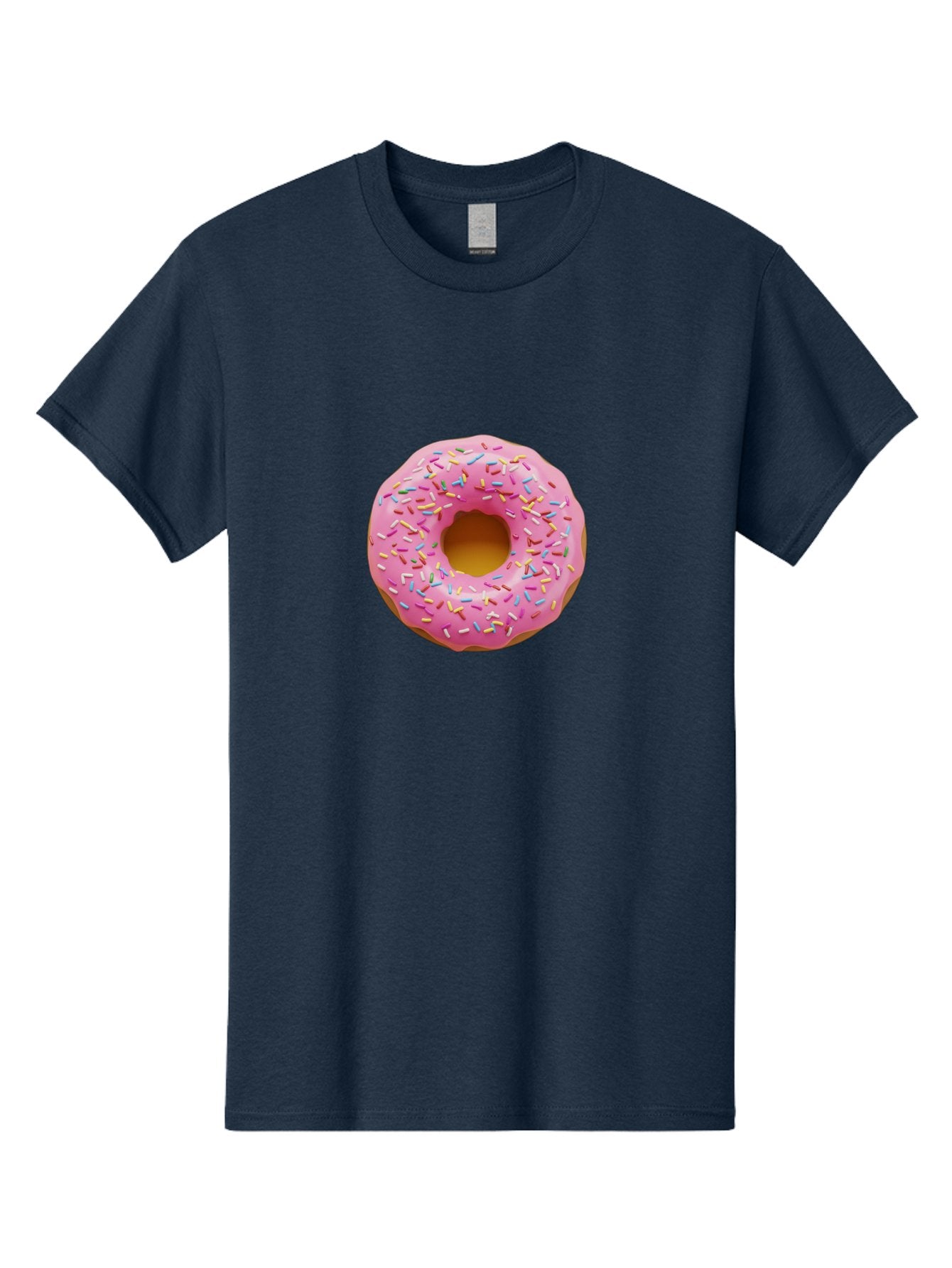 Pink-Donut-8 Men'S Graphic Tee, 100% Cotton, Comfortable Casual Summer Wear, Machine Washable, Pink Frosted Donut, Sprinkles, Colorful, Sweet Treat, Donut Delight, Tasty Pastry, Pastel Colors, Rainbow Sprinkles, Sweet Indulgence Bab155 9