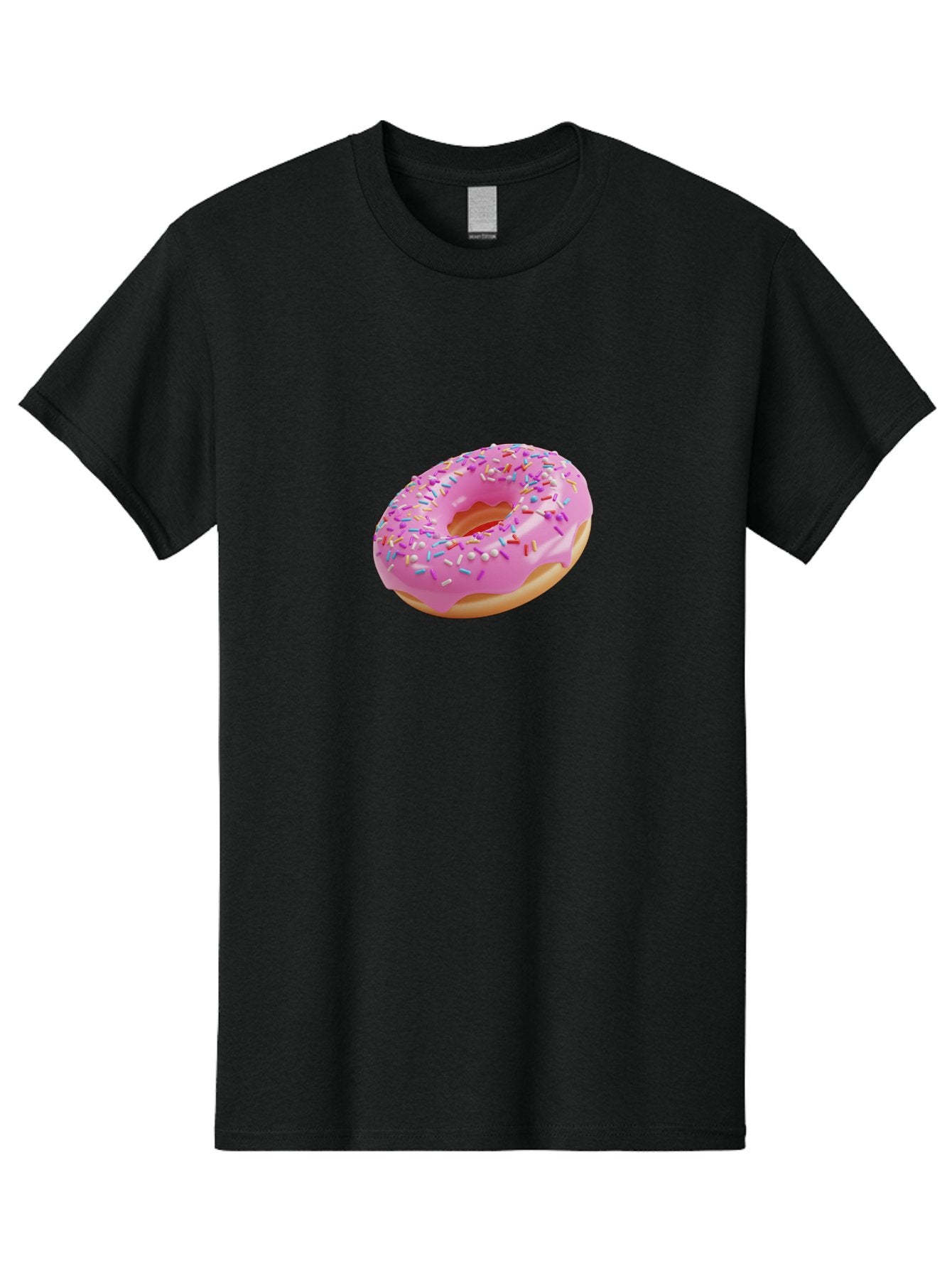 Pink-Donut-9 Men'S Graphic Tee, 100% Cotton, Comfortable Casual Summer Wear, Machine Washable, Pink Frosted Donut, Donut With Sprinkles, Sweet Treats, Colorful Dessert, Tasty Pastry, Baked Goods, Sugary Delight, Yummy Donut Bab156 5