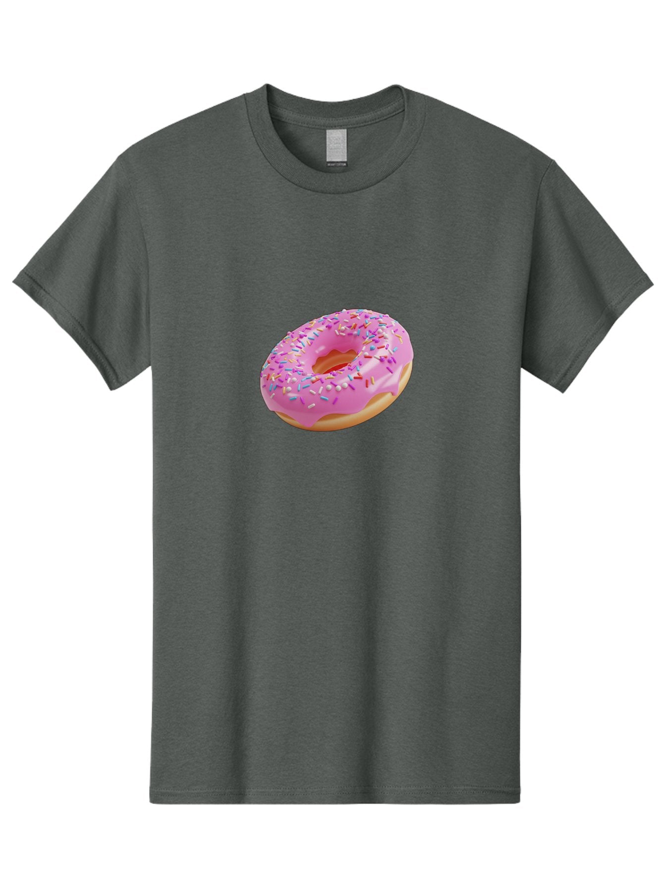 Pink-Donut-9 Men'S Graphic Tee, 100% Cotton, Comfortable Casual Summer Wear, Machine Washable, Pink Frosted Donut, Donut With Sprinkles, Sweet Treats, Colorful Dessert, Tasty Pastry, Baked Goods, Sugary Delight, Yummy Donut Bab156 7
