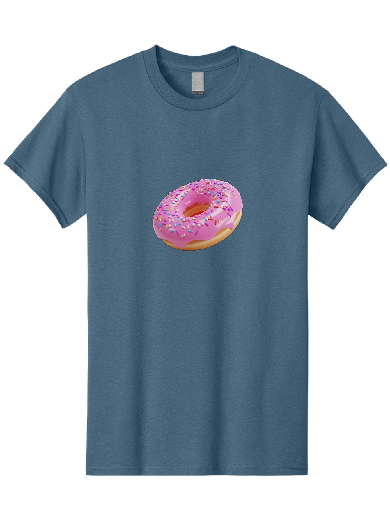Pink-Donut-9 Men'S Graphic Tee, 100% Cotton, Comfortable Casual Summer Wear, Machine Washable, Pink Frosted Donut, Donut With Sprinkles, Sweet Treats, Colorful Dessert, Tasty Pastry, Baked Goods, Sugary Delight, Yummy Donut Bab156 9