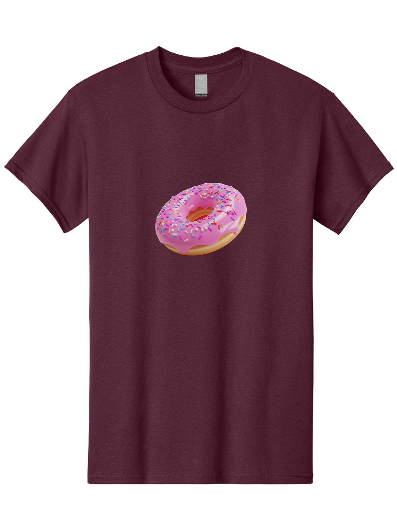 Pink-Donut-9 Men'S Graphic Tee, 100% Cotton, Comfortable Casual Summer Wear, Machine Washable, Pink Frosted Donut, Donut With Sprinkles, Sweet Treats, Colorful Dessert, Tasty Pastry, Baked Goods, Sugary Delight, Yummy Donut Bab156 8