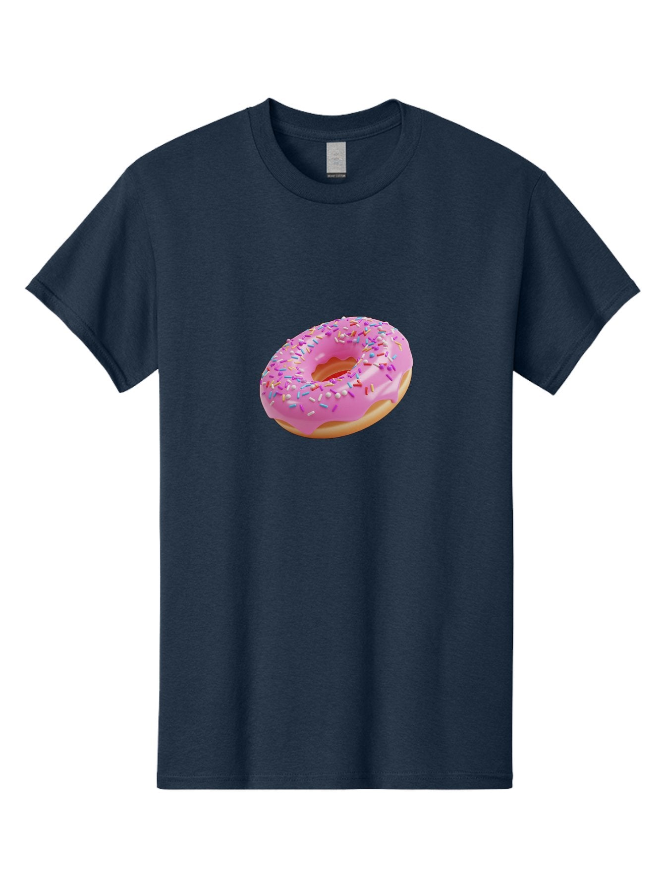 Pink-Donut-9 Men'S Graphic Tee, 100% Cotton, Comfortable Casual Summer Wear, Machine Washable, Pink Frosted Donut, Donut With Sprinkles, Sweet Treats, Colorful Dessert, Tasty Pastry, Baked Goods, Sugary Delight, Yummy Donut Bab156 4
