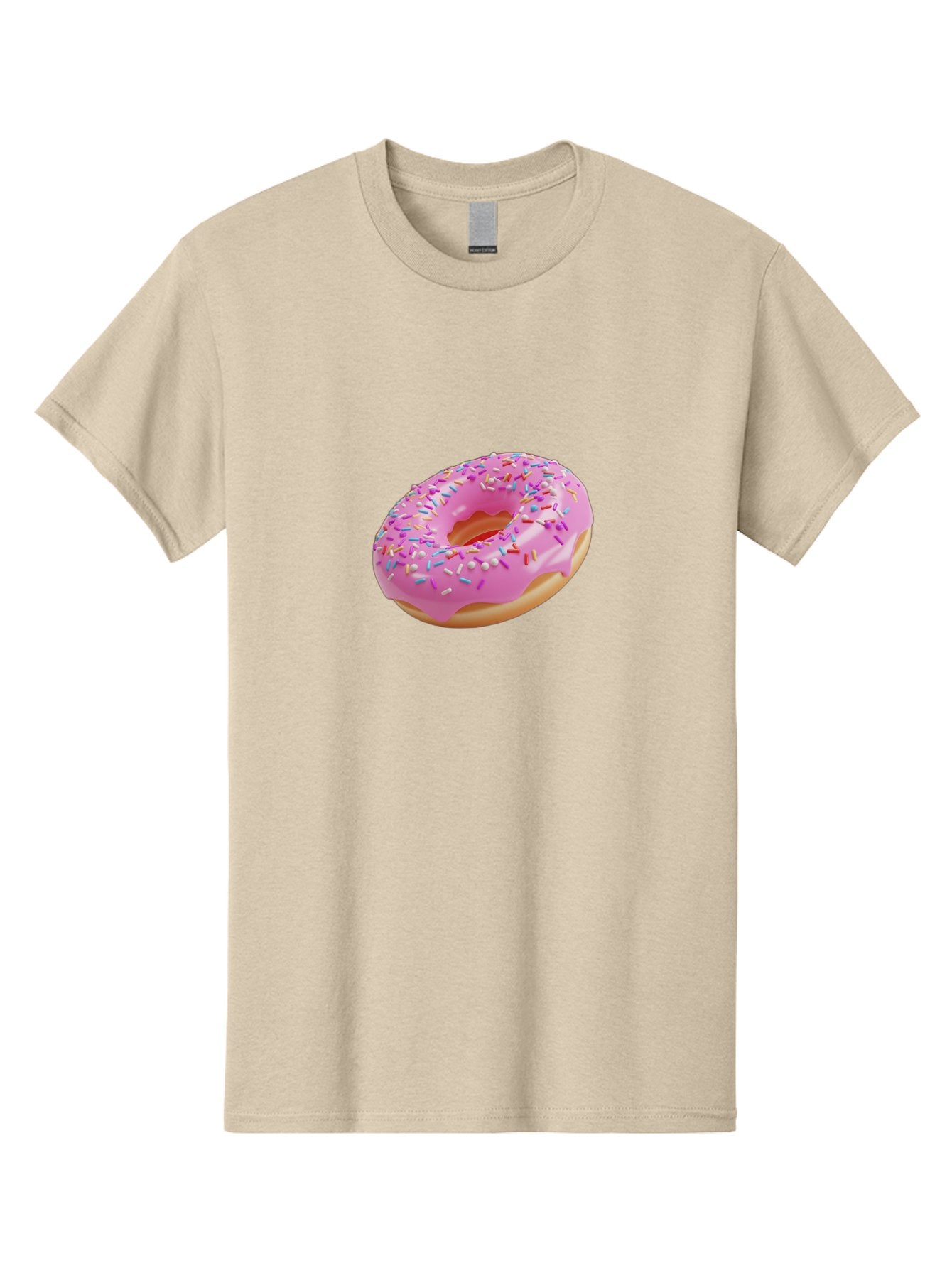 Pink-Donut-9 Men'S Graphic Tee, 100% Cotton, Comfortable Casual Summer Wear, Machine Washable, Pink Frosted Donut, Donut With Sprinkles, Sweet Treats, Colorful Dessert, Tasty Pastry, Baked Goods, Sugary Delight, Yummy Donut Bab156 3