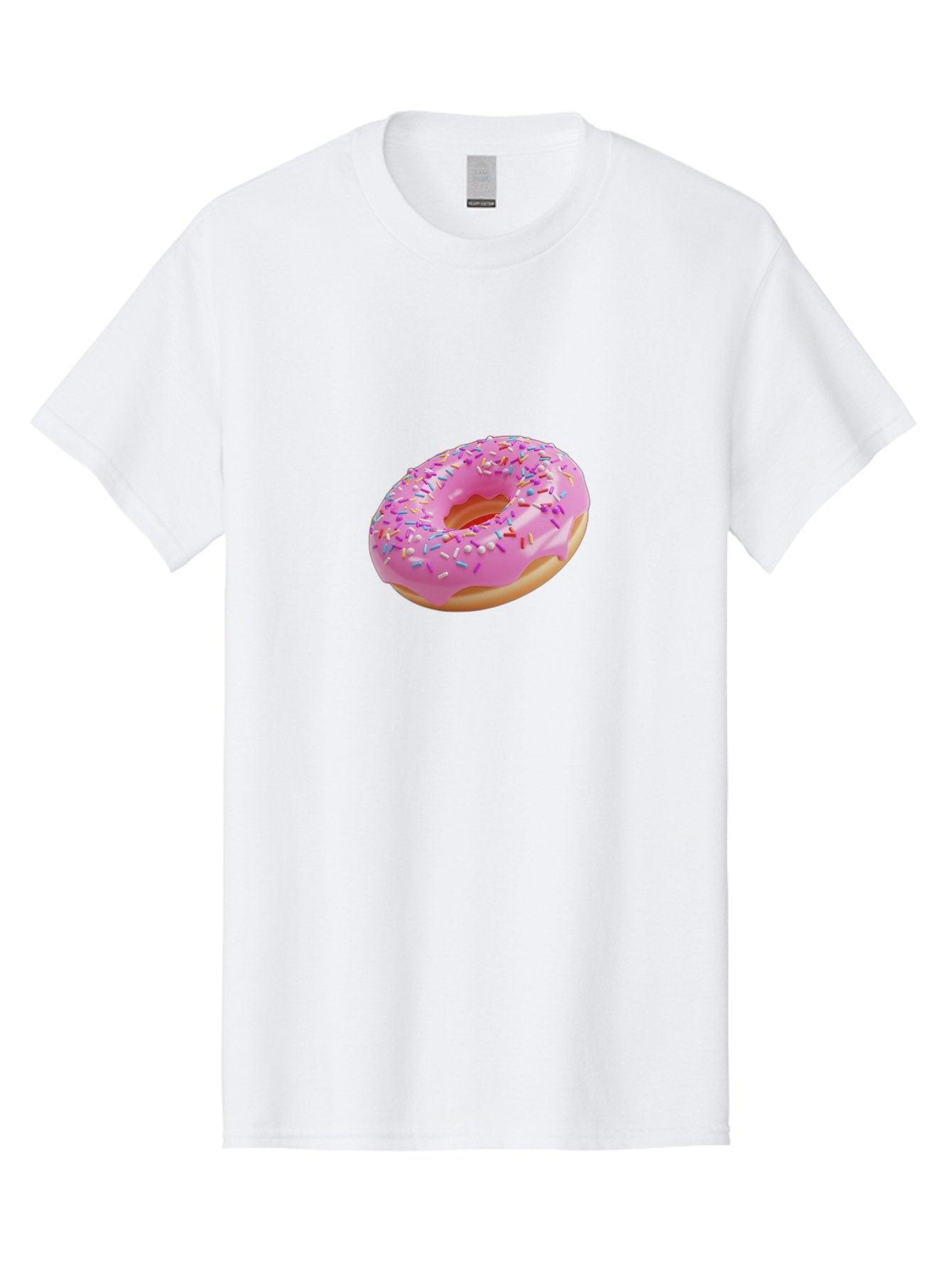 Pink-Donut-9 Men'S Graphic Tee, 100% Cotton, Comfortable Casual Summer Wear, Machine Washable, Pink Frosted Donut, Donut With Sprinkles, Sweet Treats, Colorful Dessert, Tasty Pastry, Baked Goods, Sugary Delight, Yummy Donut Bab156