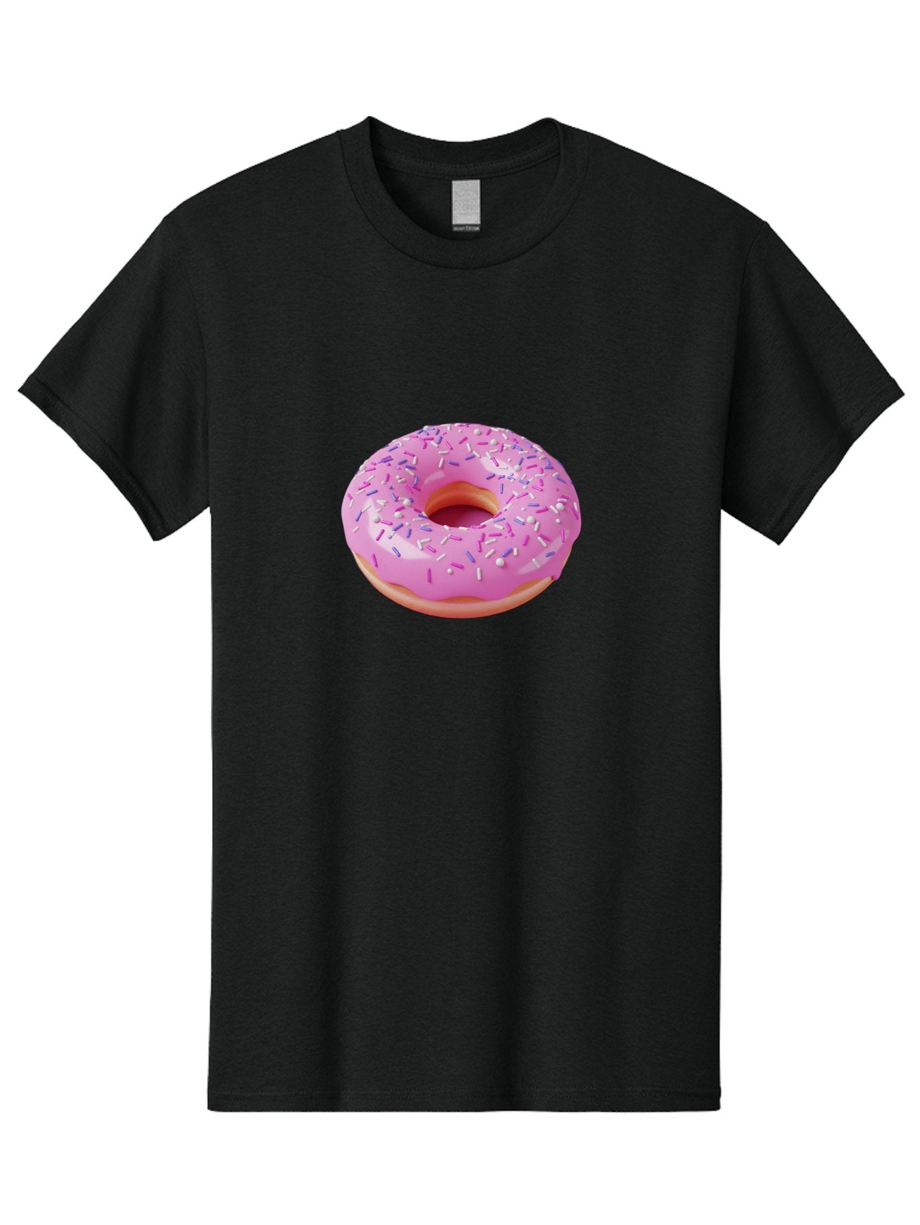Pink-Donut-Sprinkles Men'S Graphic Tee, 100% Cotton, Comfortable Casual Summer Wear, Machine Washable, Pink Donut With Sprinkles, Sweet Treat, Dessert, Colorful Sprinkles, Donut With Glaze, Bakery Item, Sweet Indulgence Bab157 10