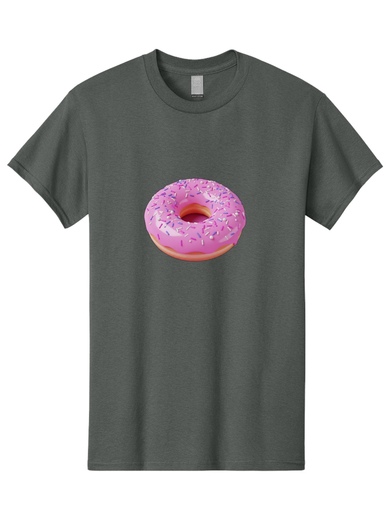 Pink-Donut-Sprinkles Men'S Graphic Tee, 100% Cotton, Comfortable Casual Summer Wear, Machine Washable, Pink Donut With Sprinkles, Sweet Treat, Dessert, Colorful Sprinkles, Donut With Glaze, Bakery Item, Sweet Indulgence Bab157 3