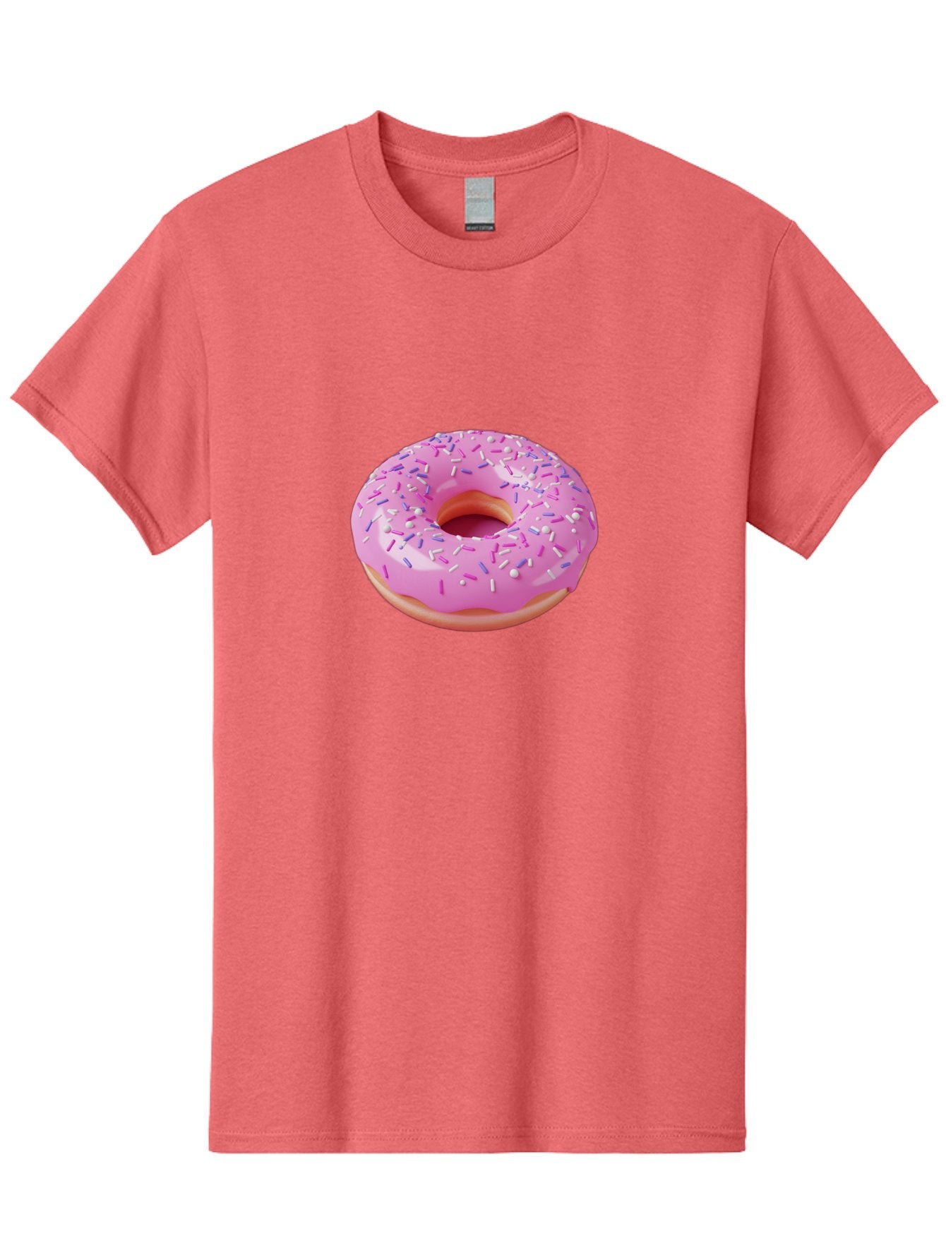 Pink-Donut-Sprinkles Men'S Graphic Tee, 100% Cotton, Comfortable Casual Summer Wear, Machine Washable, Pink Donut With Sprinkles, Sweet Treat, Dessert, Colorful Sprinkles, Donut With Glaze, Bakery Item, Sweet Indulgence Bab157 8