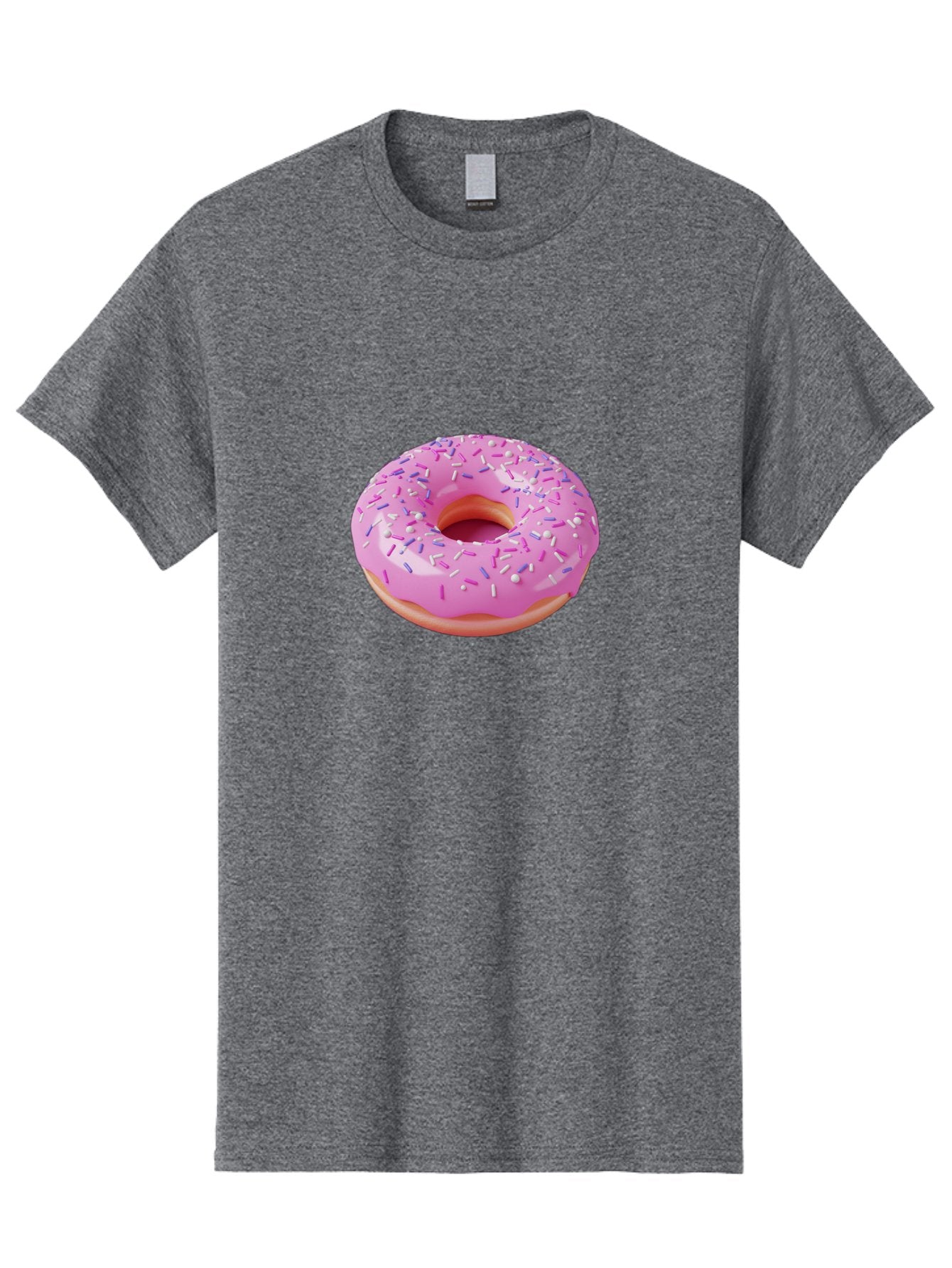 Pink-Donut-Sprinkles Men'S Graphic Tee, 100% Cotton, Comfortable Casual Summer Wear, Machine Washable, Pink Donut With Sprinkles, Sweet Treat, Dessert, Colorful Sprinkles, Donut With Glaze, Bakery Item, Sweet Indulgence Bab157 7