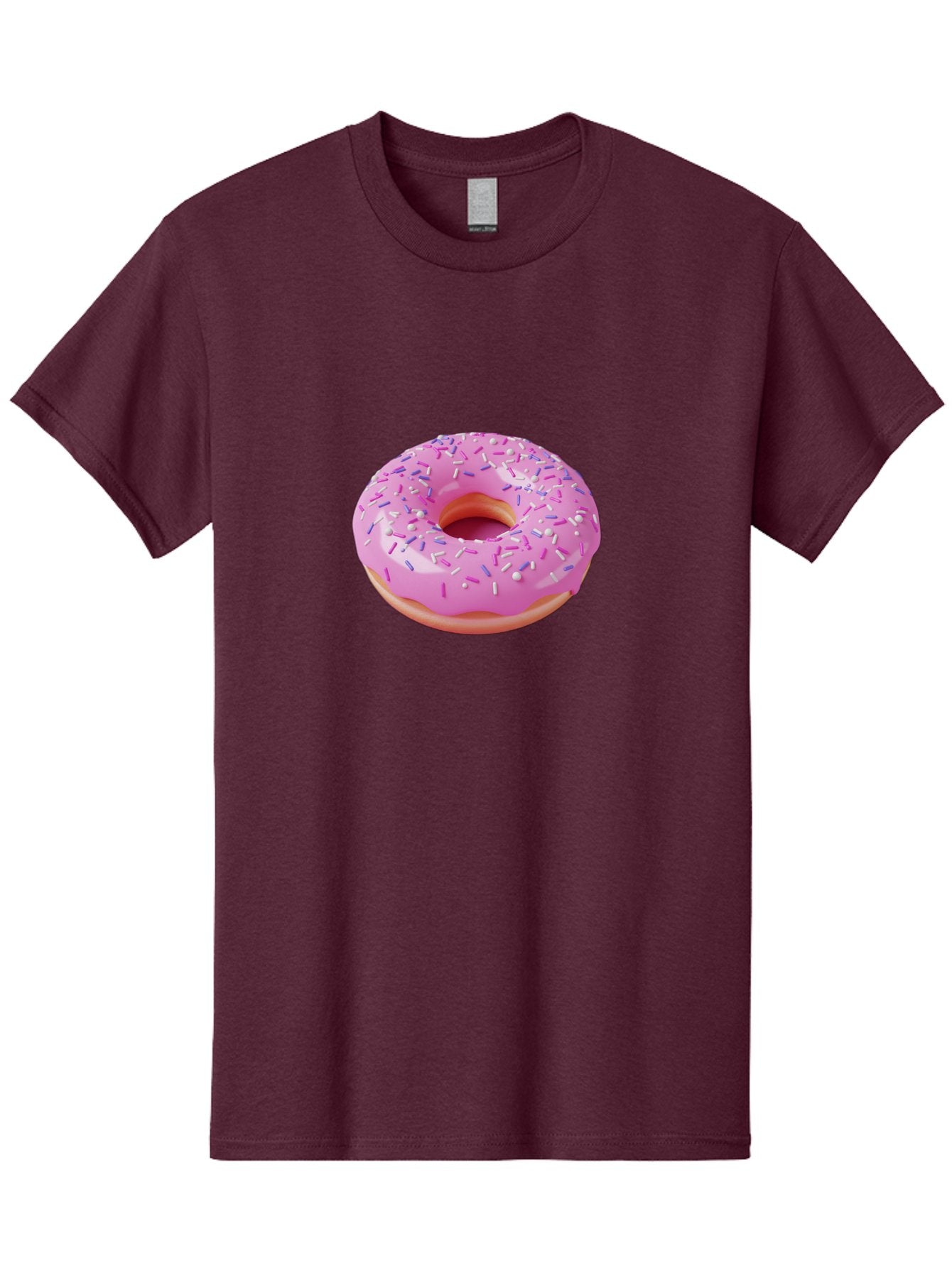 Pink-Donut-Sprinkles Men'S Graphic Tee, 100% Cotton, Comfortable Casual Summer Wear, Machine Washable, Pink Donut With Sprinkles, Sweet Treat, Dessert, Colorful Sprinkles, Donut With Glaze, Bakery Item, Sweet Indulgence Bab157 5