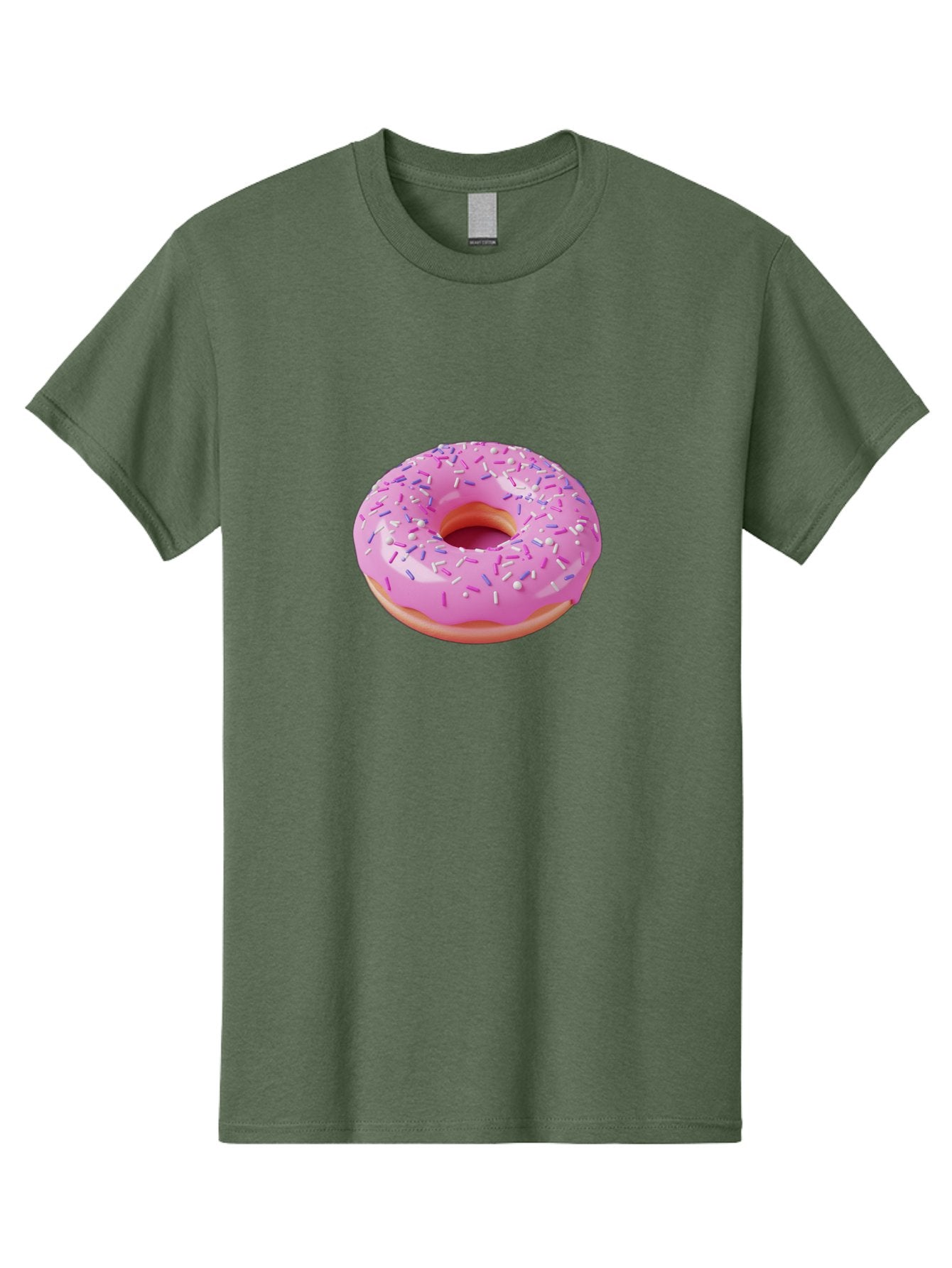 Pink-Donut-Sprinkles Men'S Graphic Tee, 100% Cotton, Comfortable Casual Summer Wear, Machine Washable, Pink Donut With Sprinkles, Sweet Treat, Dessert, Colorful Sprinkles, Donut With Glaze, Bakery Item, Sweet Indulgence Bab157 11