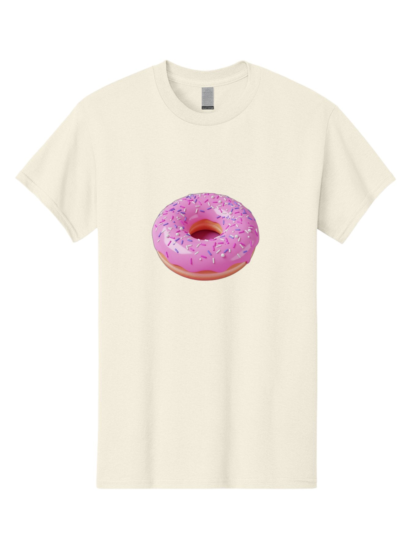 Pink-Donut-Sprinkles Men'S Graphic Tee, 100% Cotton, Comfortable Casual Summer Wear, Machine Washable, Pink Donut With Sprinkles, Sweet Treat, Dessert, Colorful Sprinkles, Donut With Glaze, Bakery Item, Sweet Indulgence Bab157