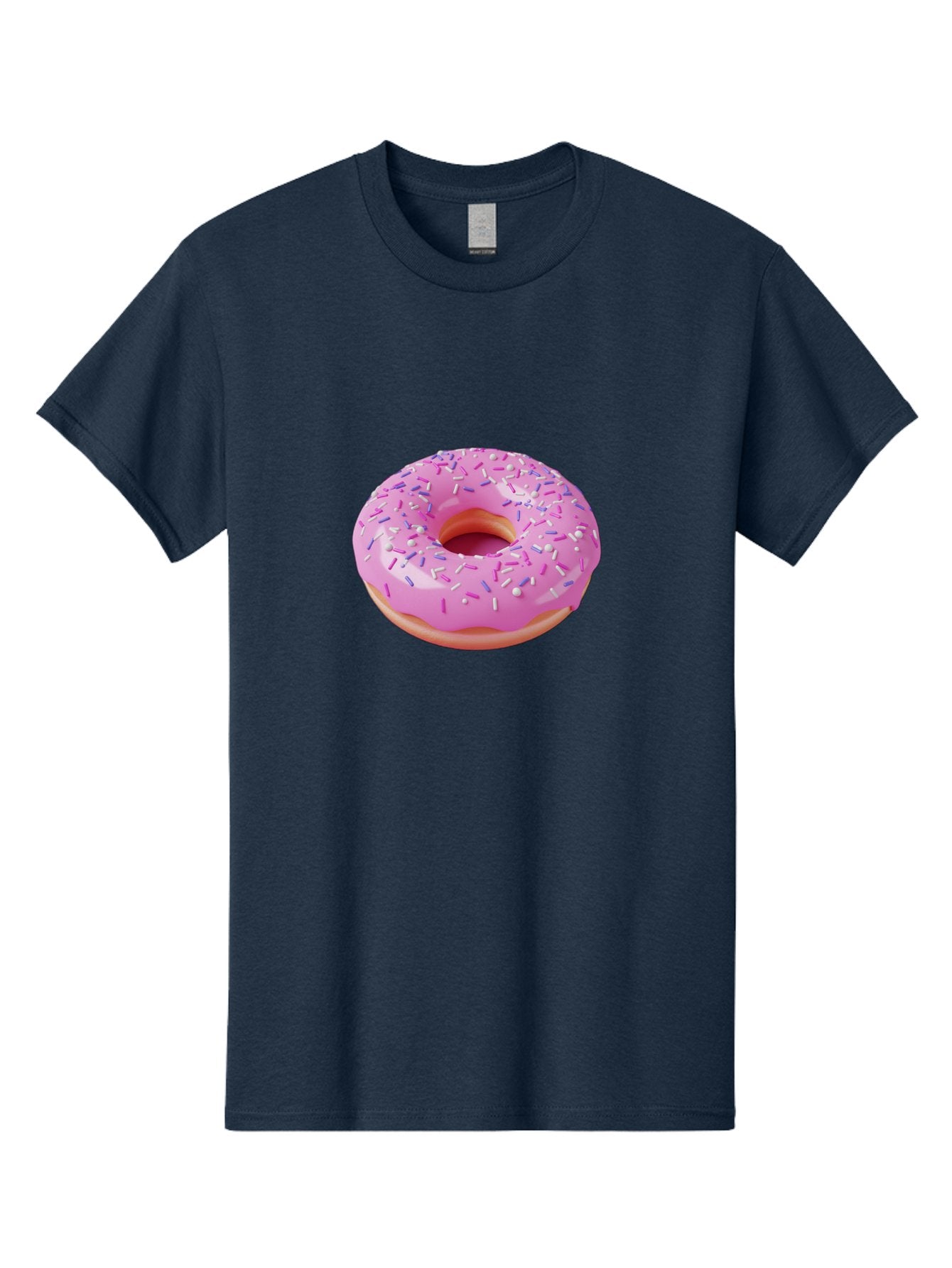 Pink-Donut-Sprinkles Men'S Graphic Tee, 100% Cotton, Comfortable Casual Summer Wear, Machine Washable, Pink Donut With Sprinkles, Sweet Treat, Dessert, Colorful Sprinkles, Donut With Glaze, Bakery Item, Sweet Indulgence Bab157