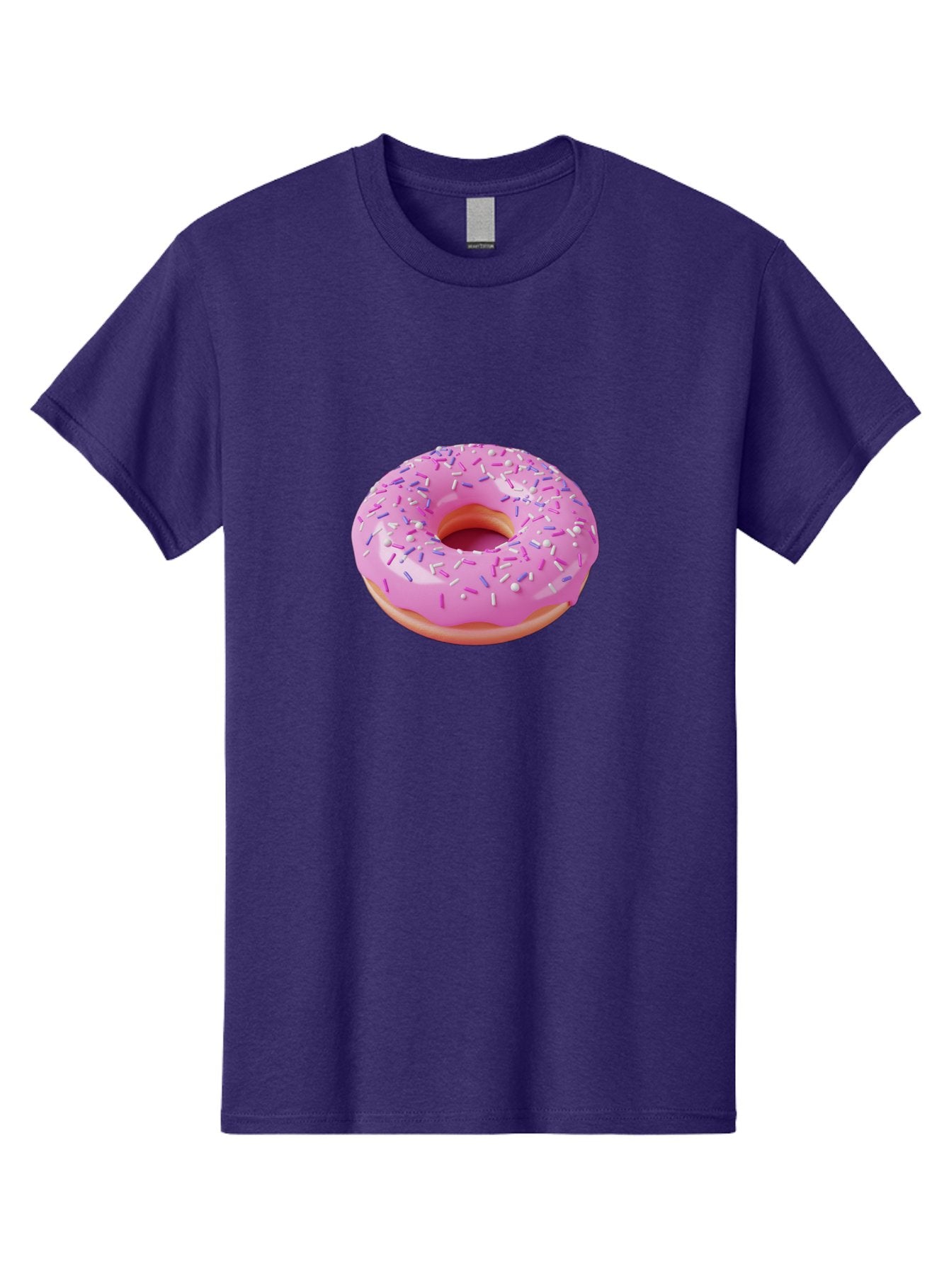 Pink-Donut-Sprinkles Men'S Graphic Tee, 100% Cotton, Comfortable Casual Summer Wear, Machine Washable, Pink Donut With Sprinkles, Sweet Treat, Dessert, Colorful Sprinkles, Donut With Glaze, Bakery Item, Sweet Indulgence Bab157 6