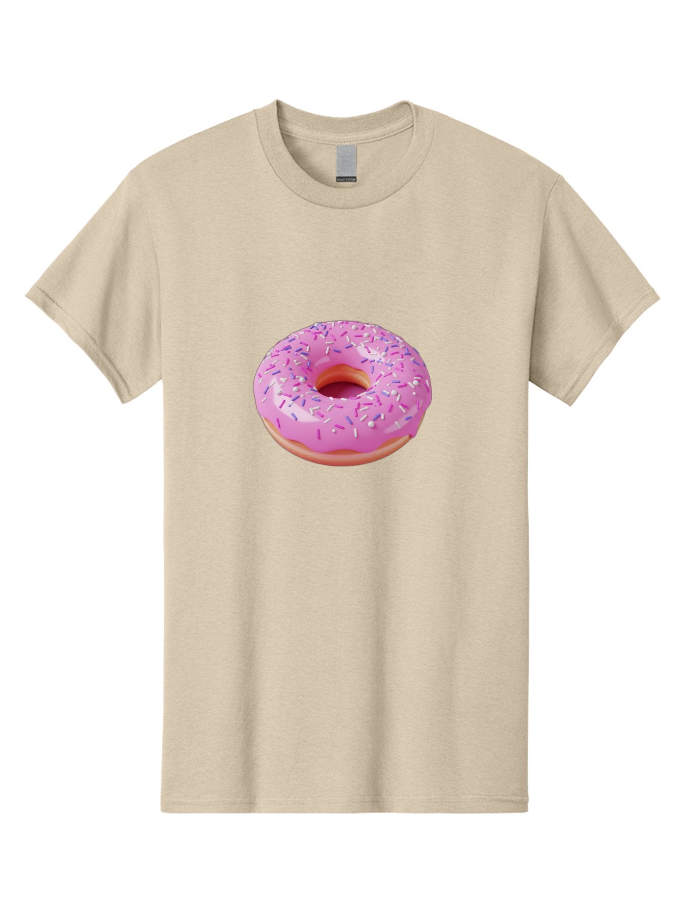 Pink-Donut-Sprinkles Men'S Graphic Tee, 100% Cotton, Comfortable Casual Summer Wear, Machine Washable, Pink Donut With Sprinkles, Sweet Treat, Dessert, Colorful Sprinkles, Donut With Glaze, Bakery Item, Sweet Indulgence Bab157 9