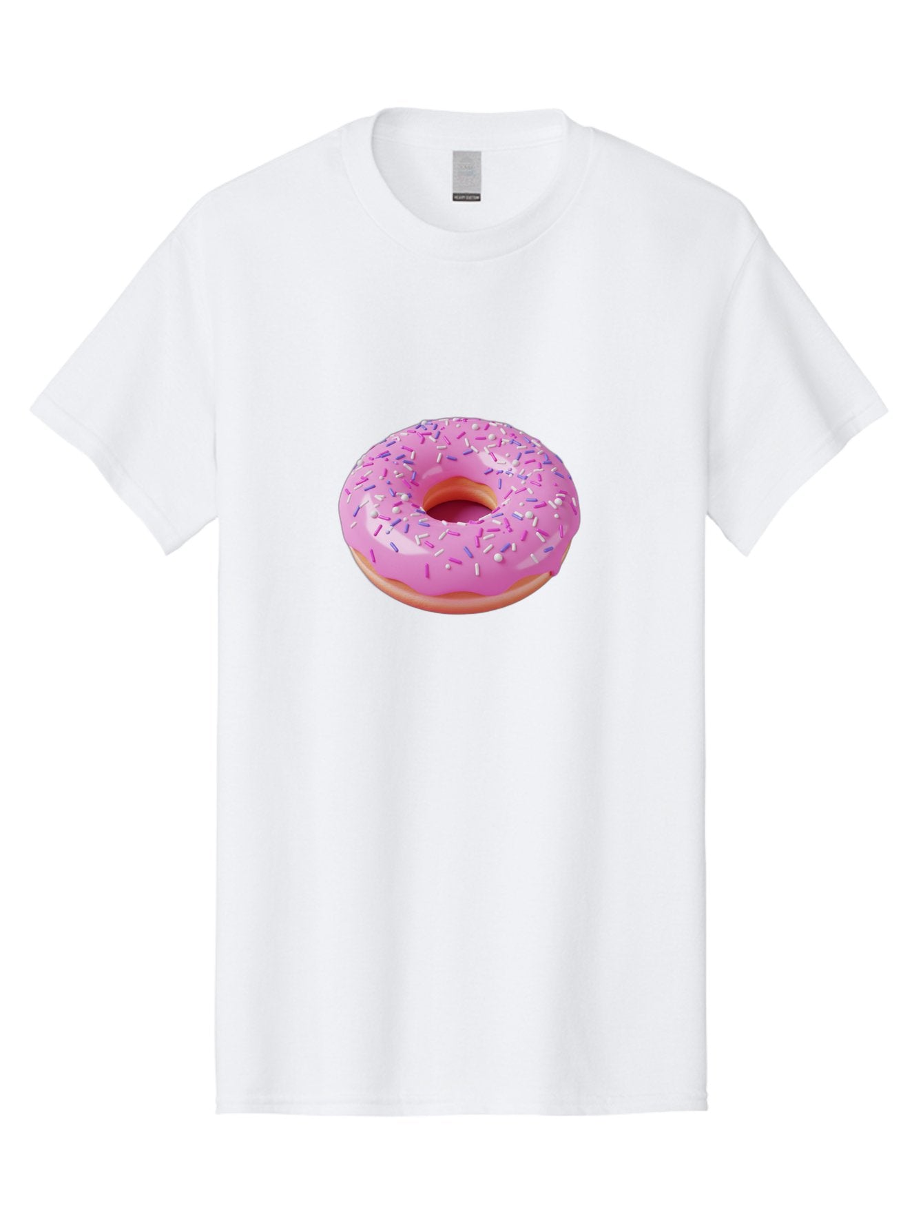 Pink-Donut-Sprinkles Men'S Graphic Tee, 100% Cotton, Comfortable Casual Summer Wear, Machine Washable, Pink Donut With Sprinkles, Sweet Treat, Dessert, Colorful Sprinkles, Donut With Glaze, Bakery Item, Sweet Indulgence Bab157 15