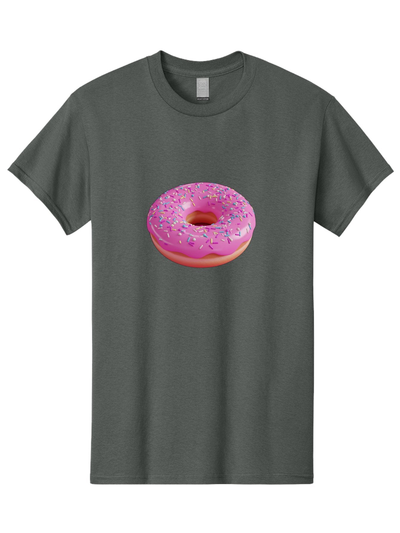 Pink-Donut-With-Sprinkles-1 Men'S Graphic Tee, 100% Cotton, Comfortable Casual Summer Wear, Machine Washable, Donut With Pink Glaze, Colorful Sprinkles, Sweet Treats, Dessert, Baked Goods, Tasty Pastries, Yummy Donut Bab158 13