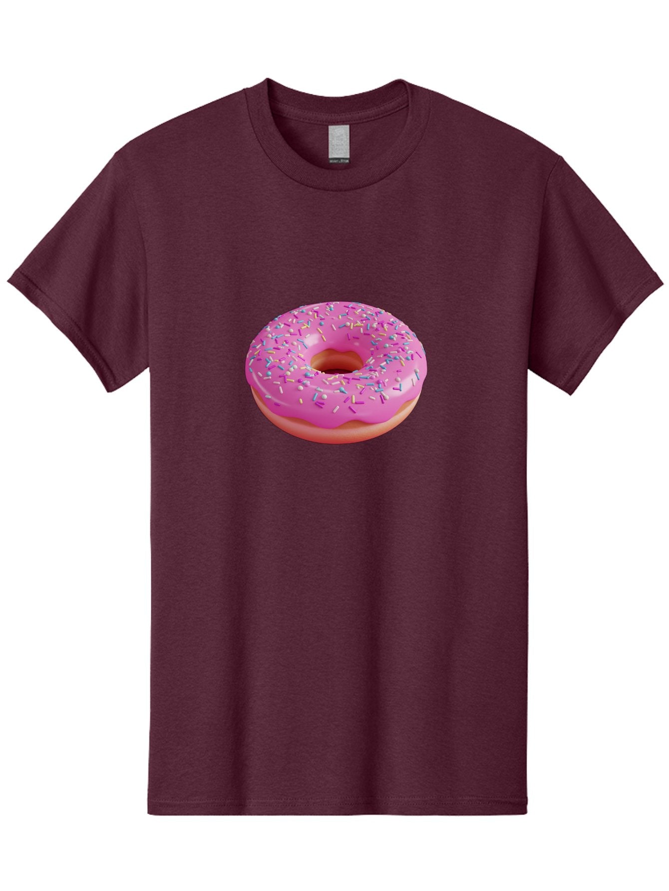 Pink-Donut-With-Sprinkles-1 Men'S Graphic Tee, 100% Cotton, Comfortable Casual Summer Wear, Machine Washable, Donut With Pink Glaze, Colorful Sprinkles, Sweet Treats, Dessert, Baked Goods, Tasty Pastries, Yummy Donut Bab158 8