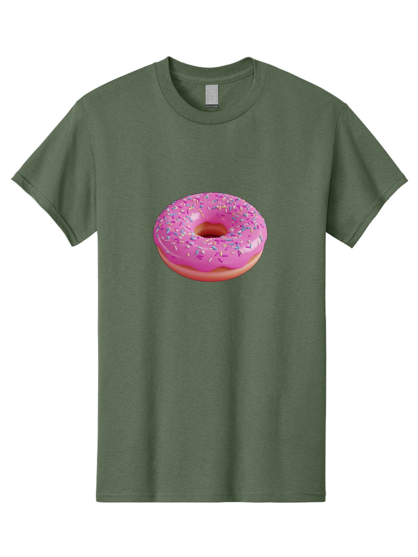 Pink-Donut-With-Sprinkles-1 Men'S Graphic Tee, 100% Cotton, Comfortable Casual Summer Wear, Machine Washable, Donut With Pink Glaze, Colorful Sprinkles, Sweet Treats, Dessert, Baked Goods, Tasty Pastries, Yummy Donut Bab158 15