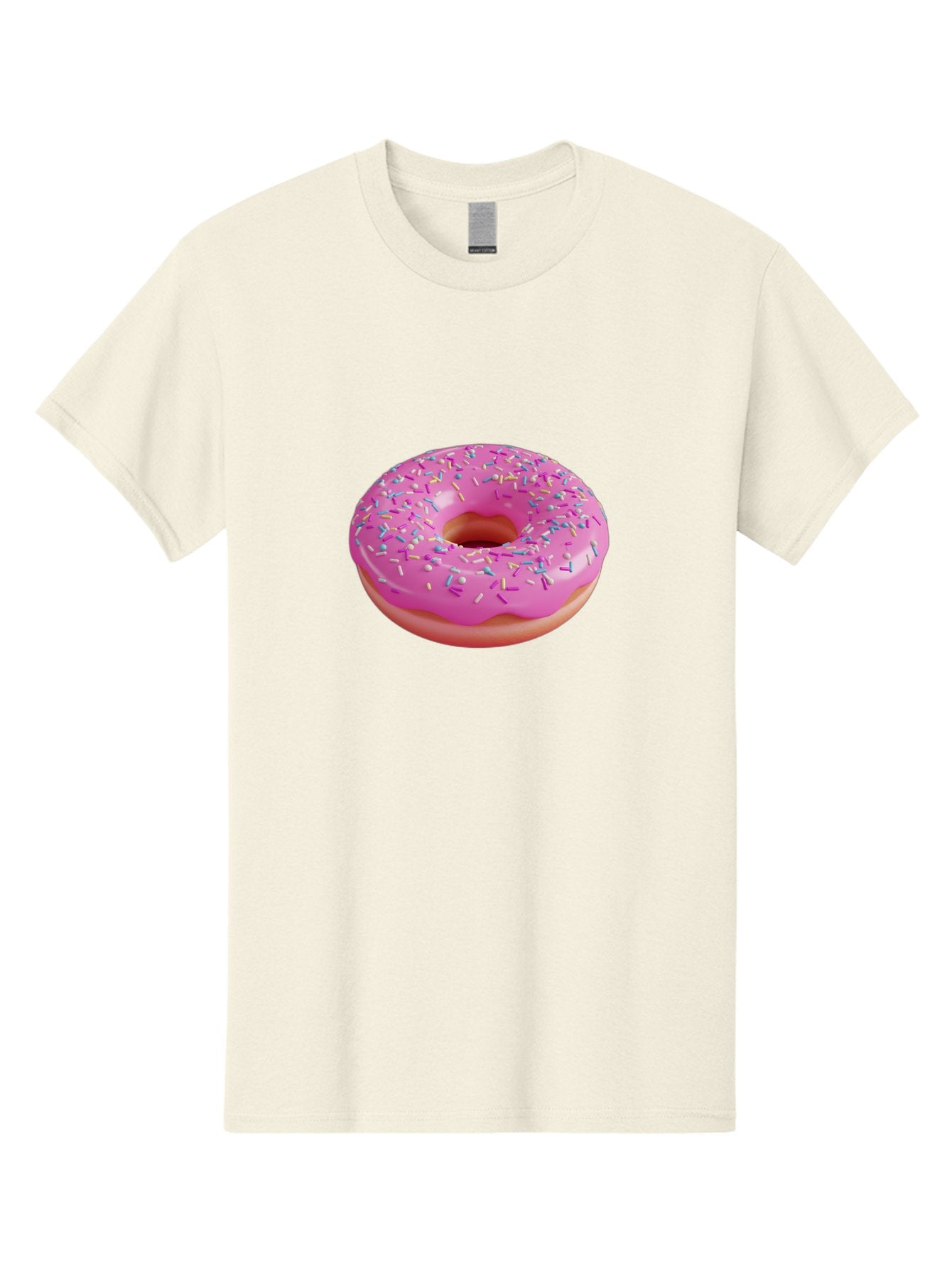 Pink-Donut-With-Sprinkles-1 Men'S Graphic Tee, 100% Cotton, Comfortable Casual Summer Wear, Machine Washable, Donut With Pink Glaze, Colorful Sprinkles, Sweet Treats, Dessert, Baked Goods, Tasty Pastries, Yummy Donut Bab158 10