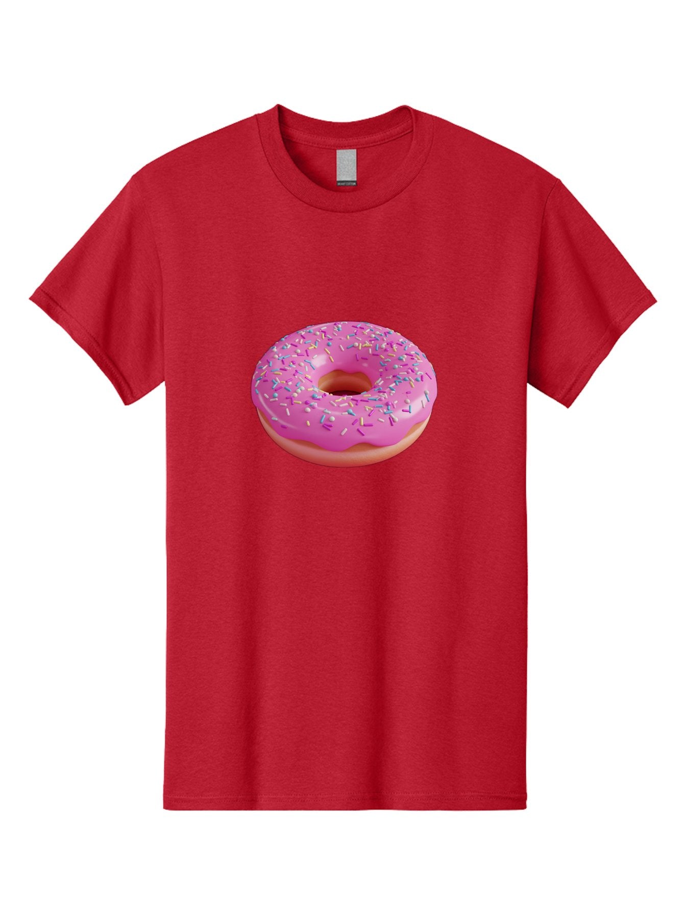 Pink-Donut-With-Sprinkles-1 Men'S Graphic Tee, 100% Cotton, Comfortable Casual Summer Wear, Machine Washable, Donut With Pink Glaze, Colorful Sprinkles, Sweet Treats, Dessert, Baked Goods, Tasty Pastries, Yummy Donut Bab158 6