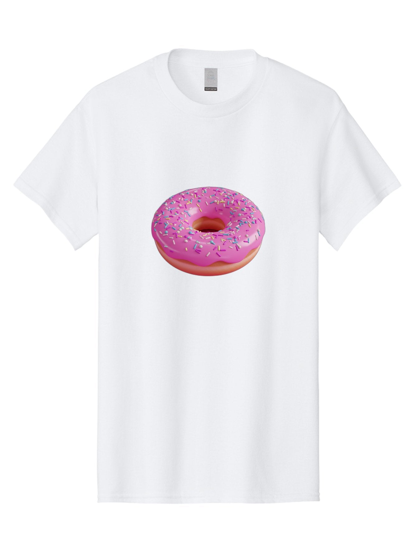 Pink-Donut-With-Sprinkles-1 Men'S Graphic Tee, 100% Cotton, Comfortable Casual Summer Wear, Machine Washable, Donut With Pink Glaze, Colorful Sprinkles, Sweet Treats, Dessert, Baked Goods, Tasty Pastries, Yummy Donut Bab158 7