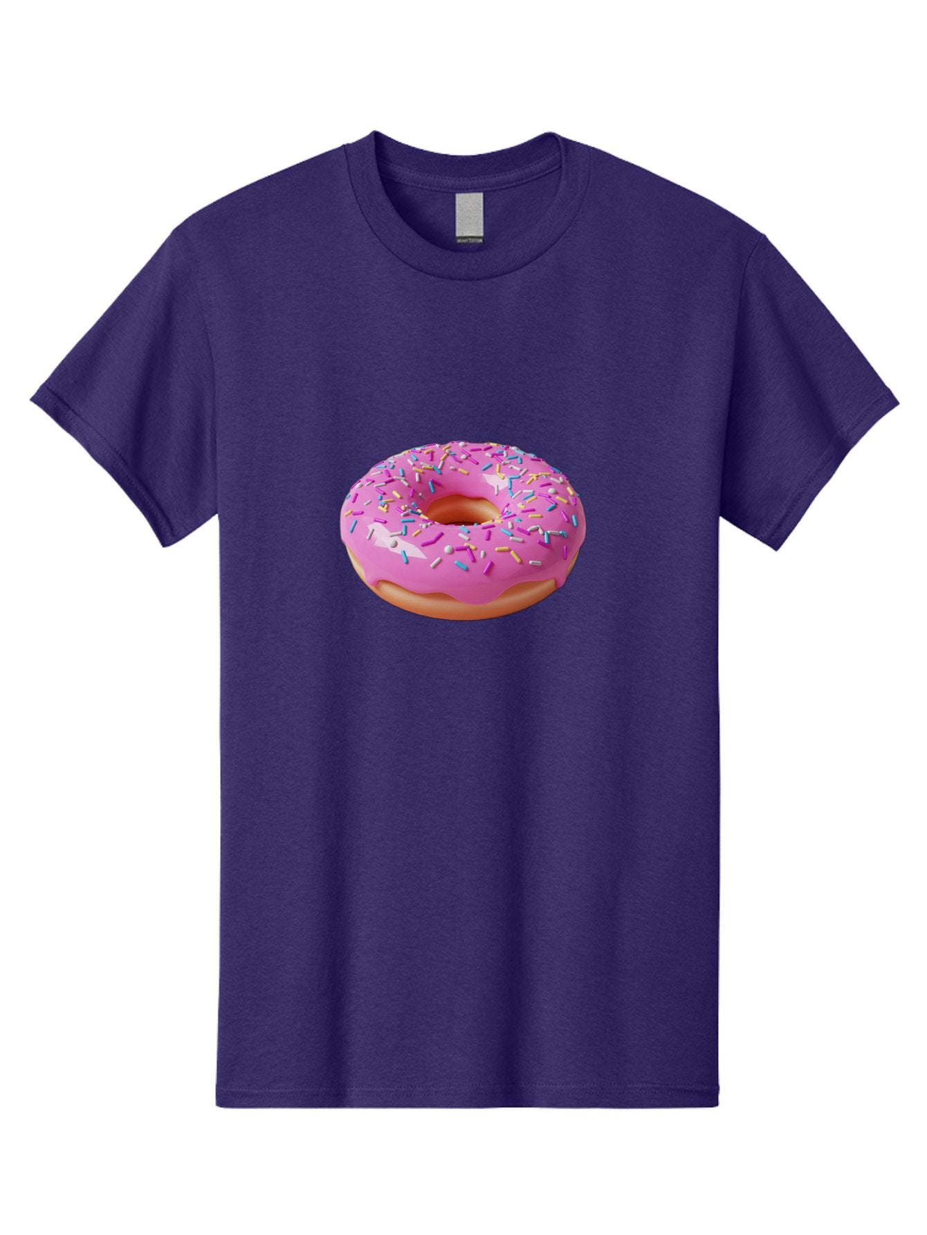 Pink-Donut-With-Sprinkles-2 Men'S Graphic Tee, 100% Cotton, Comfortable Casual Summer Wear, Machine Washable, Pink Frosted Donut, Donut With Sprinkles, Colorful Sprinkles, Sweet Treats, Baked Goods, Dessert, Tasty, 3D Rendering, Digital Art Bab159 10