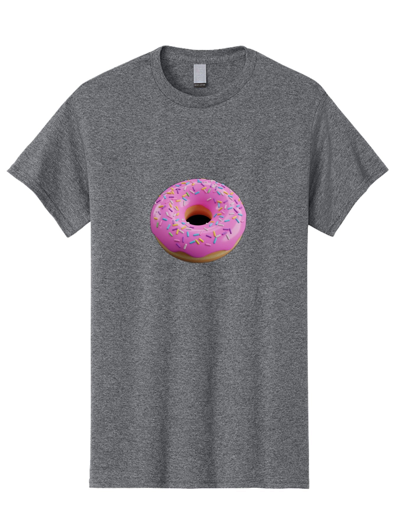 Pink-Donut-With-Sprinkles-3 Men'S Graphic Tee, 100% Cotton, Comfortable Casual Summer Wear, Machine Washable, Pink Donut With Sprinkles, Sweet Treats, Colorful Dessert, Donut With Frosting, Sprinkles On Donut, Dessert Graphics, 3D Donut Image, Bab160 14
