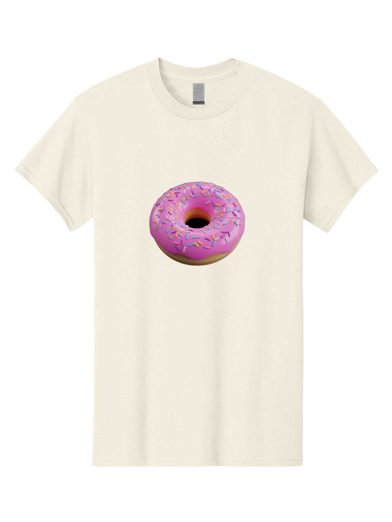 Pink-Donut-With-Sprinkles-3 Men'S Graphic Tee, 100% Cotton, Comfortable Casual Summer Wear, Machine Washable, Pink Donut With Sprinkles, Sweet Treats, Colorful Dessert, Donut With Frosting, Sprinkles On Donut, Dessert Graphics, 3D Donut Image, Bab160 12