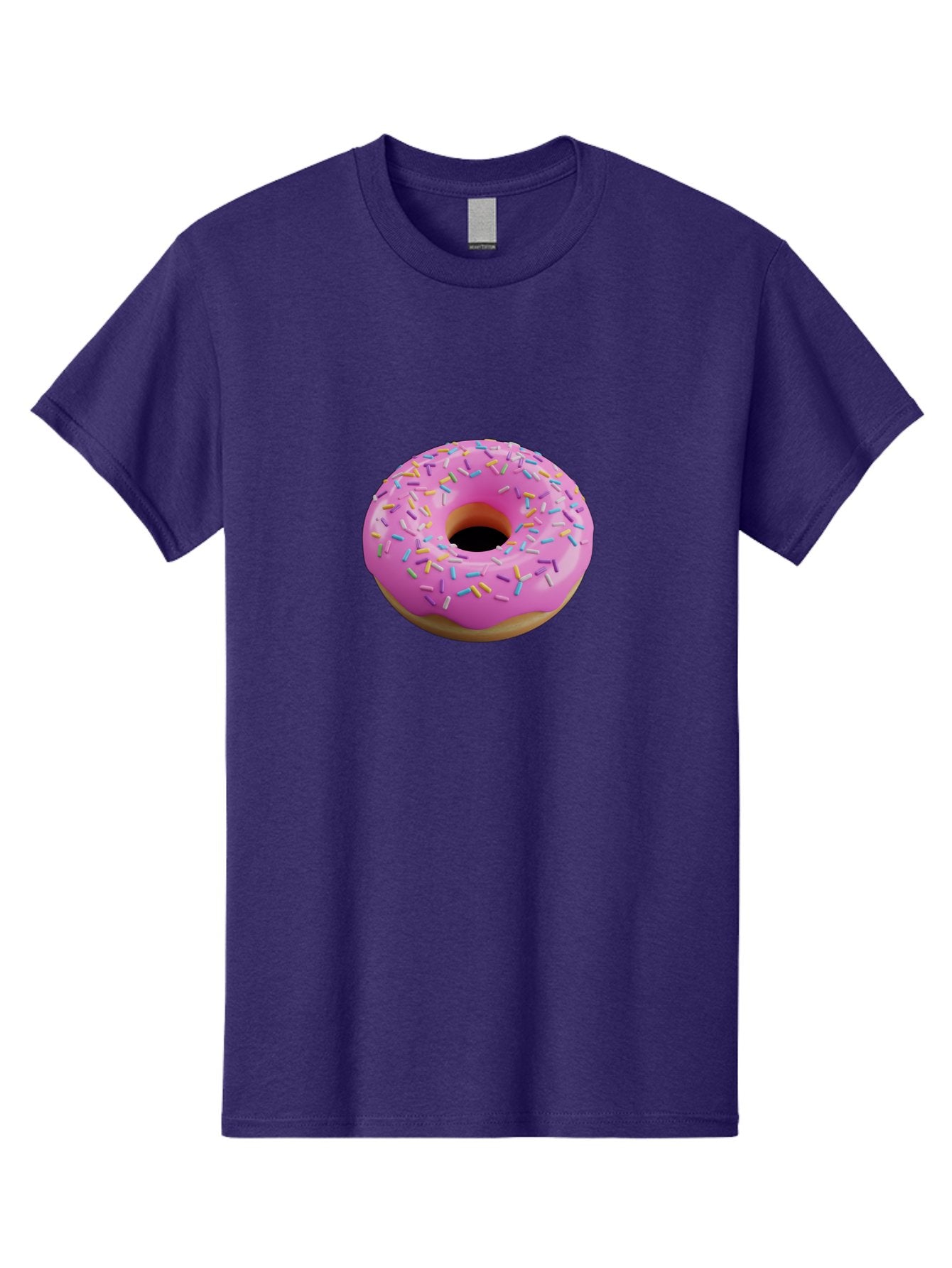 Pink-Donut-With-Sprinkles-3 Men'S Graphic Tee, 100% Cotton, Comfortable Casual Summer Wear, Machine Washable, Pink Donut With Sprinkles, Sweet Treats, Colorful Dessert, Donut With Frosting, Sprinkles On Donut, Dessert Graphics, 3D Donut Image, Bab160