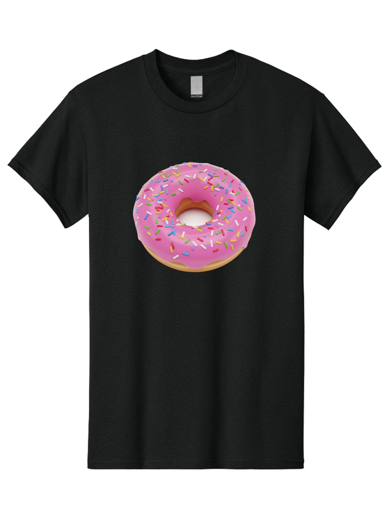 Pink-Donut-With-Sprinkles Men'S Graphic Tee, 100% Cotton, Comfortable Casual Summer Wear, Machine Washable, Pink Frosted Donut, Colorful Sprinkles, Sweet Treats, Baked Goods, Dessert, Tasty, Doughnut, Sprinkles, Sweet Tooth, Colorful Dessert Bab161 15