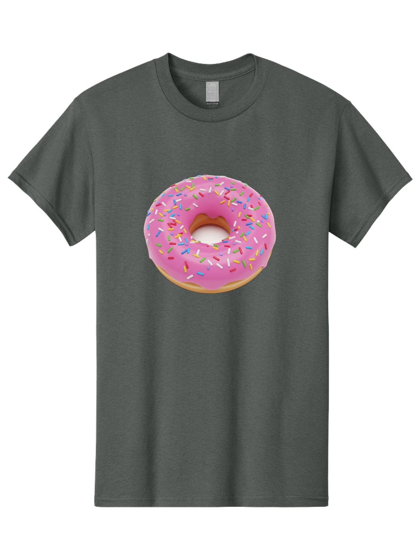 Pink-Donut-With-Sprinkles Men'S Graphic Tee, 100% Cotton, Comfortable Casual Summer Wear, Machine Washable, Pink Frosted Donut, Colorful Sprinkles, Sweet Treats, Baked Goods, Dessert, Tasty, Doughnut, Sprinkles, Sweet Tooth, Colorful Dessert Bab161 9