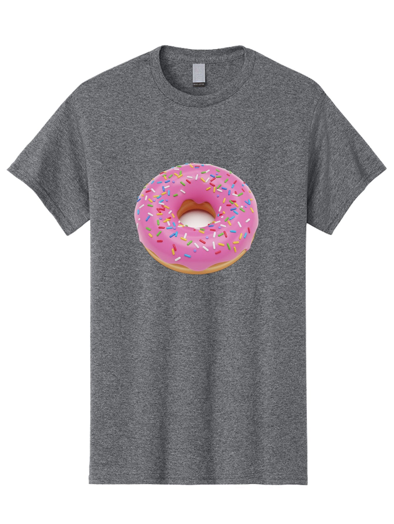 Pink-Donut-With-Sprinkles Men'S Graphic Tee, 100% Cotton, Comfortable Casual Summer Wear, Machine Washable, Pink Frosted Donut, Colorful Sprinkles, Sweet Treats, Baked Goods, Dessert, Tasty, Doughnut, Sprinkles, Sweet Tooth, Colorful Dessert Bab161 10