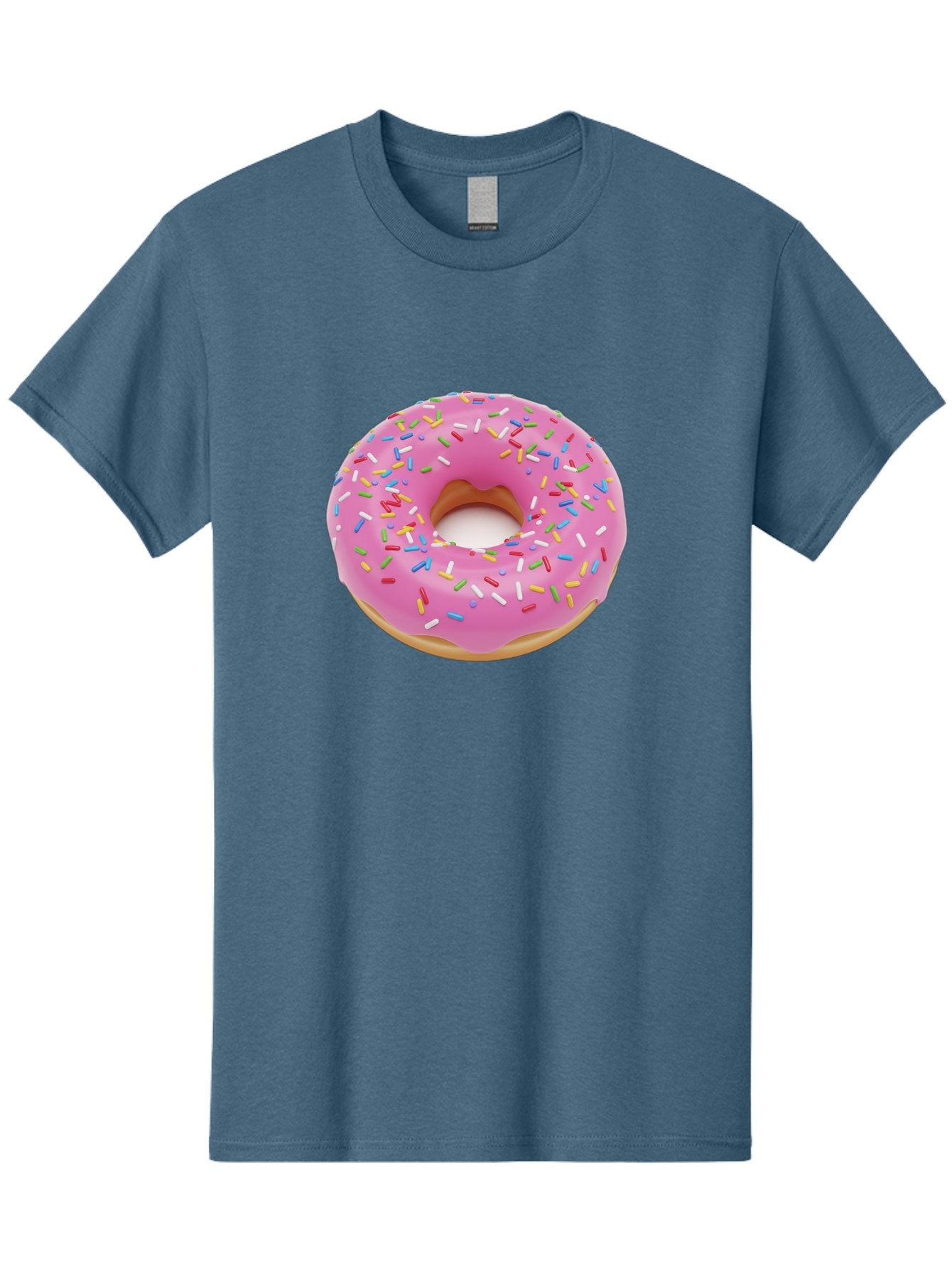 Pink-Donut-With-Sprinkles Men'S Graphic Tee, 100% Cotton, Comfortable Casual Summer Wear, Machine Washable, Pink Frosted Donut, Colorful Sprinkles, Sweet Treats, Baked Goods, Dessert, Tasty, Doughnut, Sprinkles, Sweet Tooth, Colorful Dessert Bab161 7