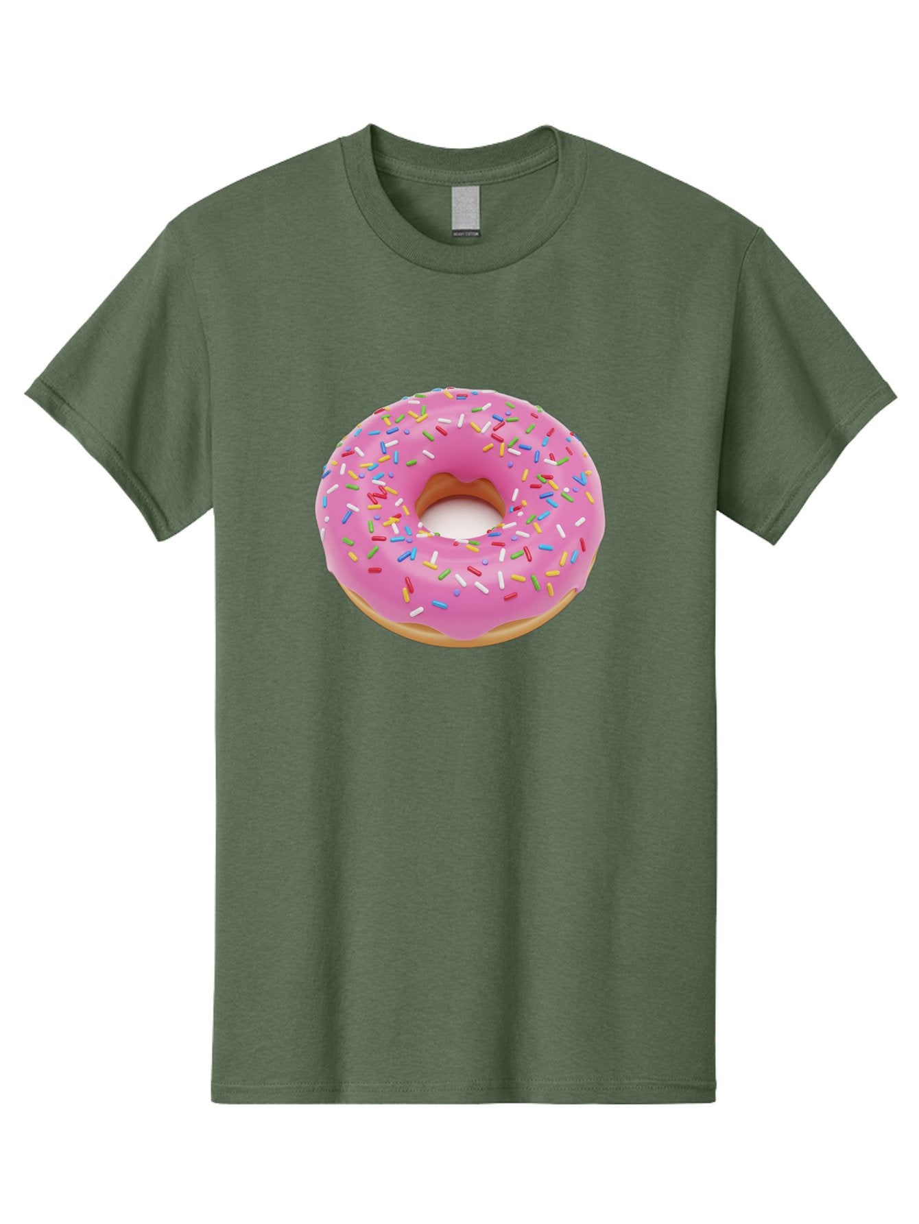 Pink-Donut-With-Sprinkles Men'S Graphic Tee, 100% Cotton, Comfortable Casual Summer Wear, Machine Washable, Pink Frosted Donut, Colorful Sprinkles, Sweet Treats, Baked Goods, Dessert, Tasty, Doughnut, Sprinkles, Sweet Tooth, Colorful Dessert Bab161 13