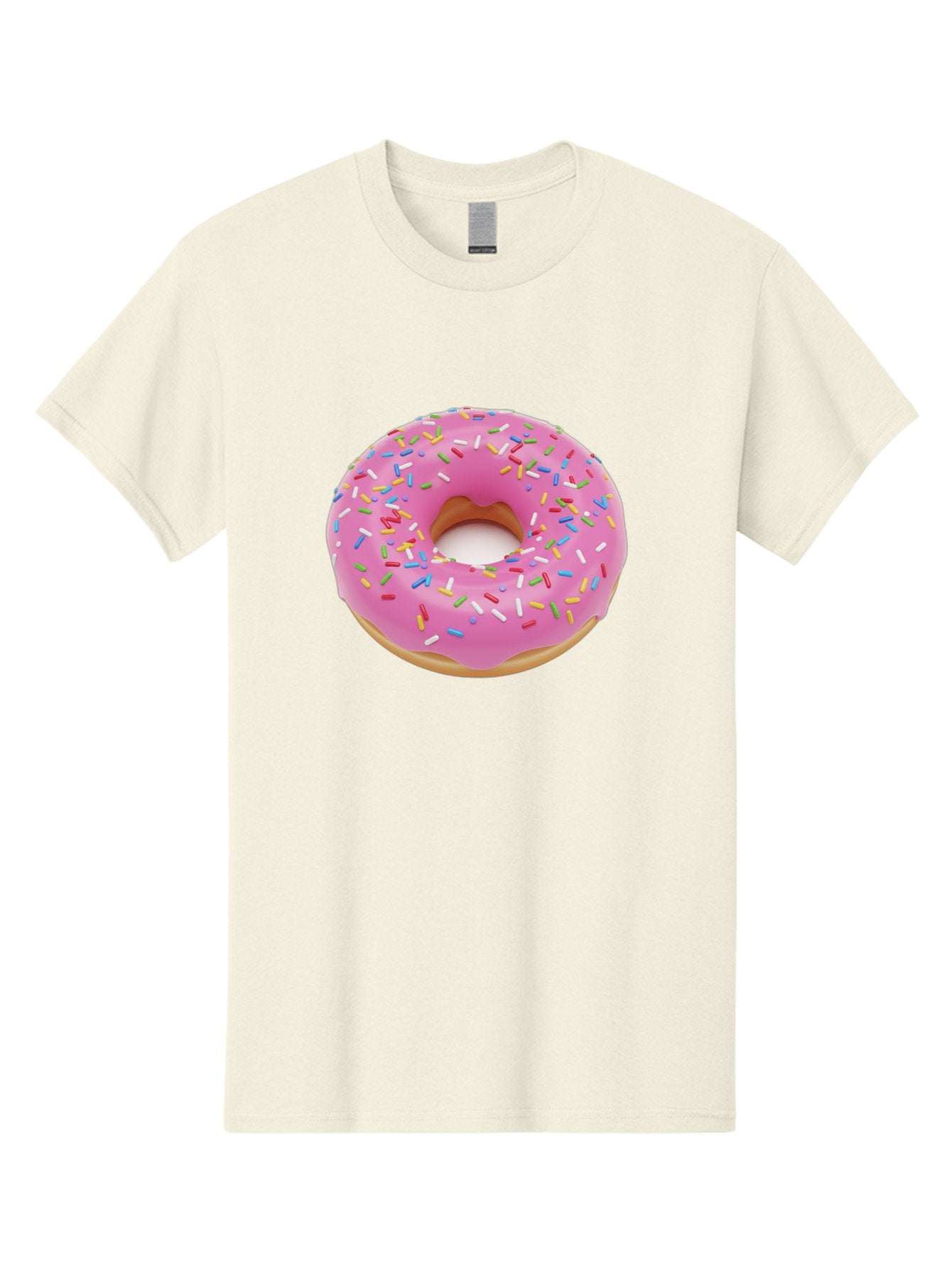 Pink-Donut-With-Sprinkles Men'S Graphic Tee, 100% Cotton, Comfortable Casual Summer Wear, Machine Washable, Pink Frosted Donut, Colorful Sprinkles, Sweet Treats, Baked Goods, Dessert, Tasty, Doughnut, Sprinkles, Sweet Tooth, Colorful Dessert Bab161 6