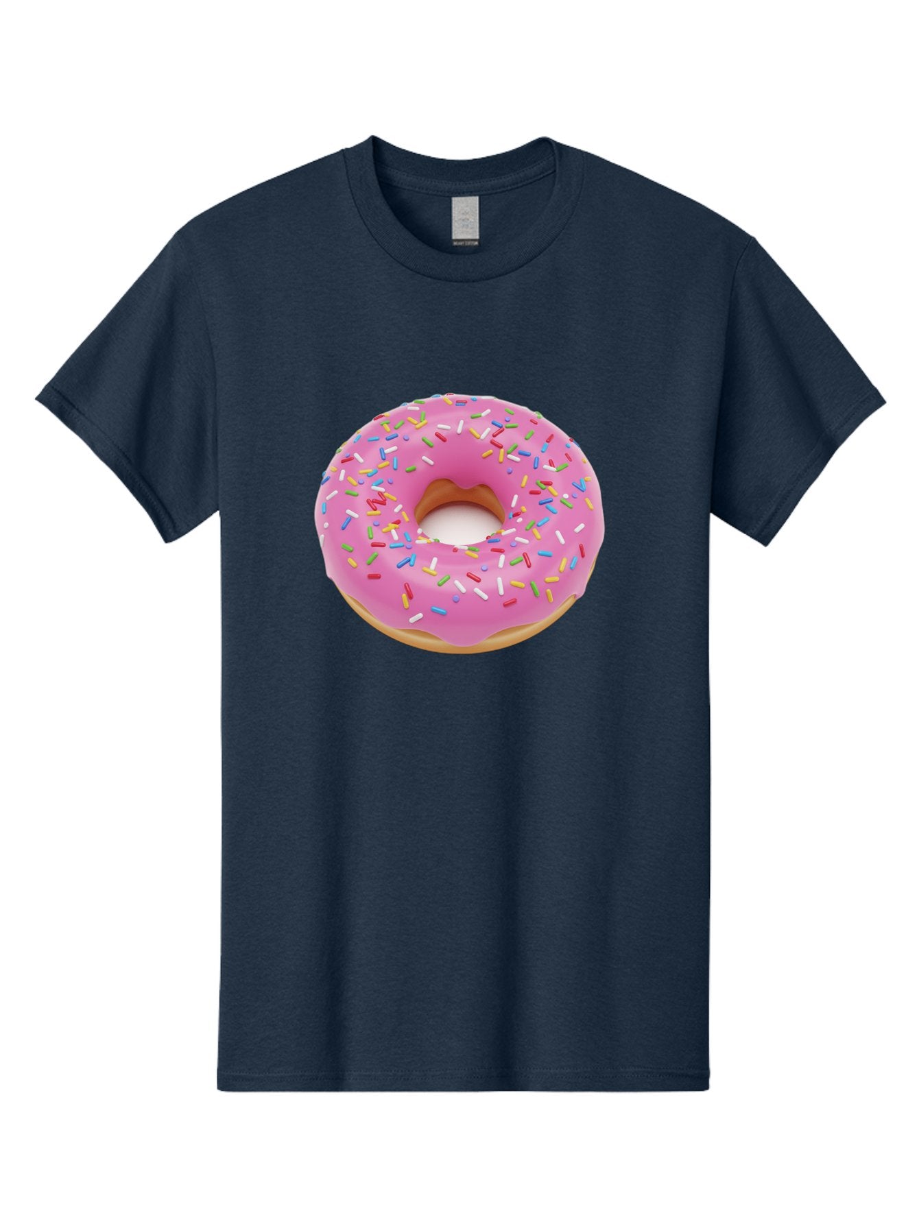 Pink-Donut-With-Sprinkles Men'S Graphic Tee, 100% Cotton, Comfortable Casual Summer Wear, Machine Washable, Pink Frosted Donut, Colorful Sprinkles, Sweet Treats, Baked Goods, Dessert, Tasty, Doughnut, Sprinkles, Sweet Tooth, Colorful Dessert Bab161 11