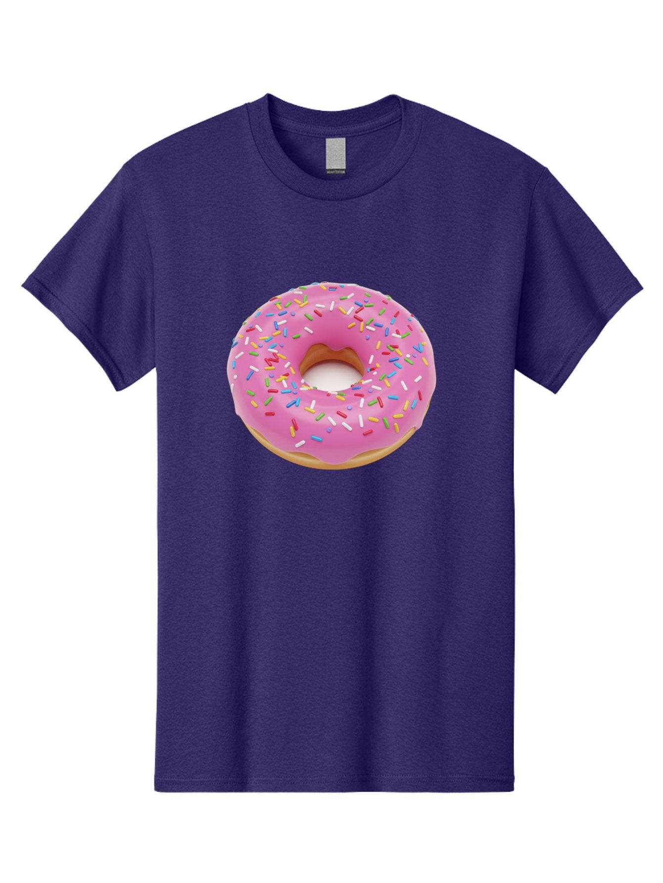 Pink-Donut-With-Sprinkles Men'S Graphic Tee, 100% Cotton, Comfortable Casual Summer Wear, Machine Washable, Pink Frosted Donut, Colorful Sprinkles, Sweet Treats, Baked Goods, Dessert, Tasty, Doughnut, Sprinkles, Sweet Tooth, Colorful Dessert Bab161 14