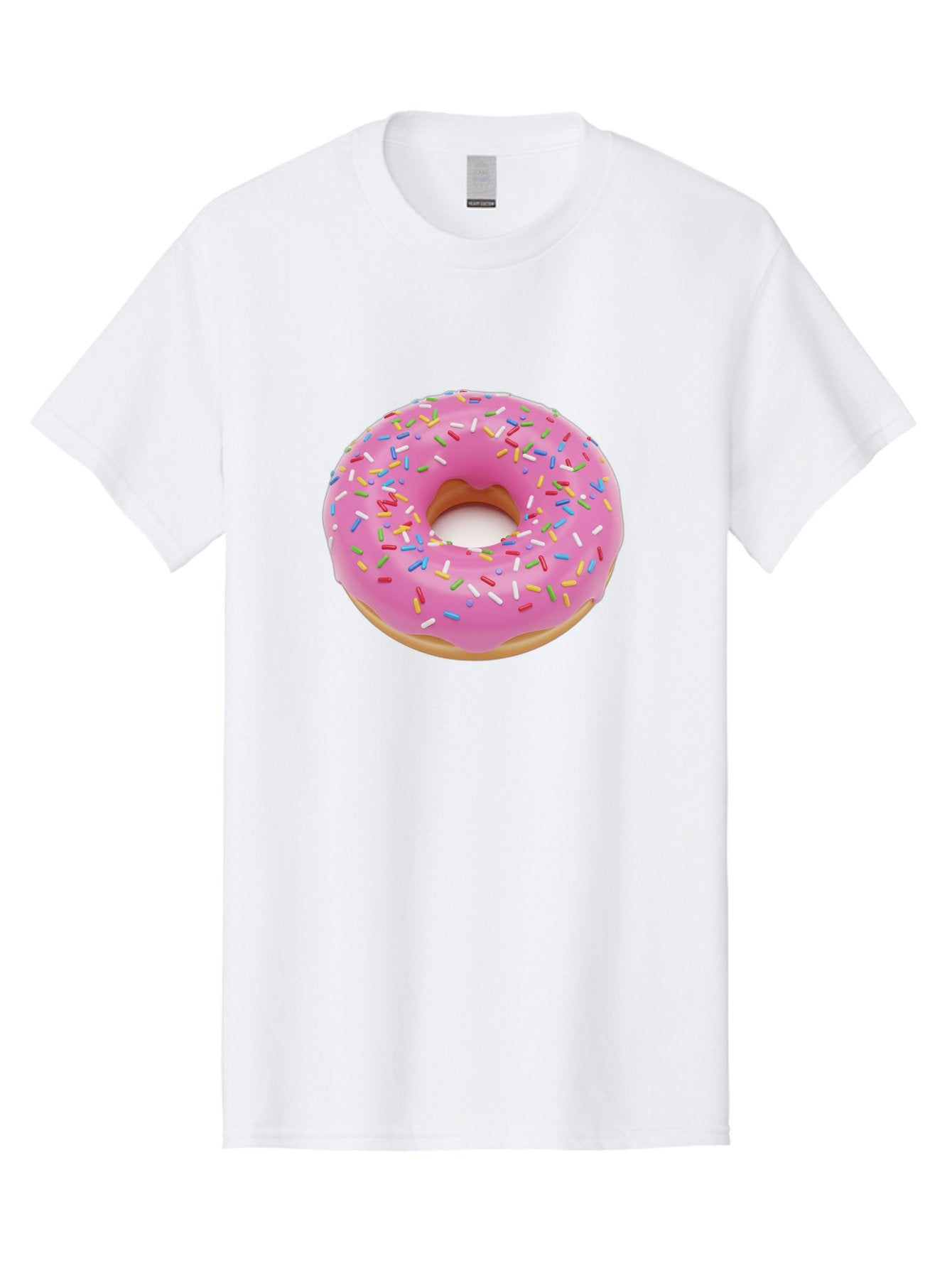 Pink-Donut-With-Sprinkles Men'S Graphic Tee, 100% Cotton, Comfortable Casual Summer Wear, Machine Washable, Pink Frosted Donut, Colorful Sprinkles, Sweet Treats, Baked Goods, Dessert, Tasty, Doughnut, Sprinkles, Sweet Tooth, Colorful Dessert Bab161 12