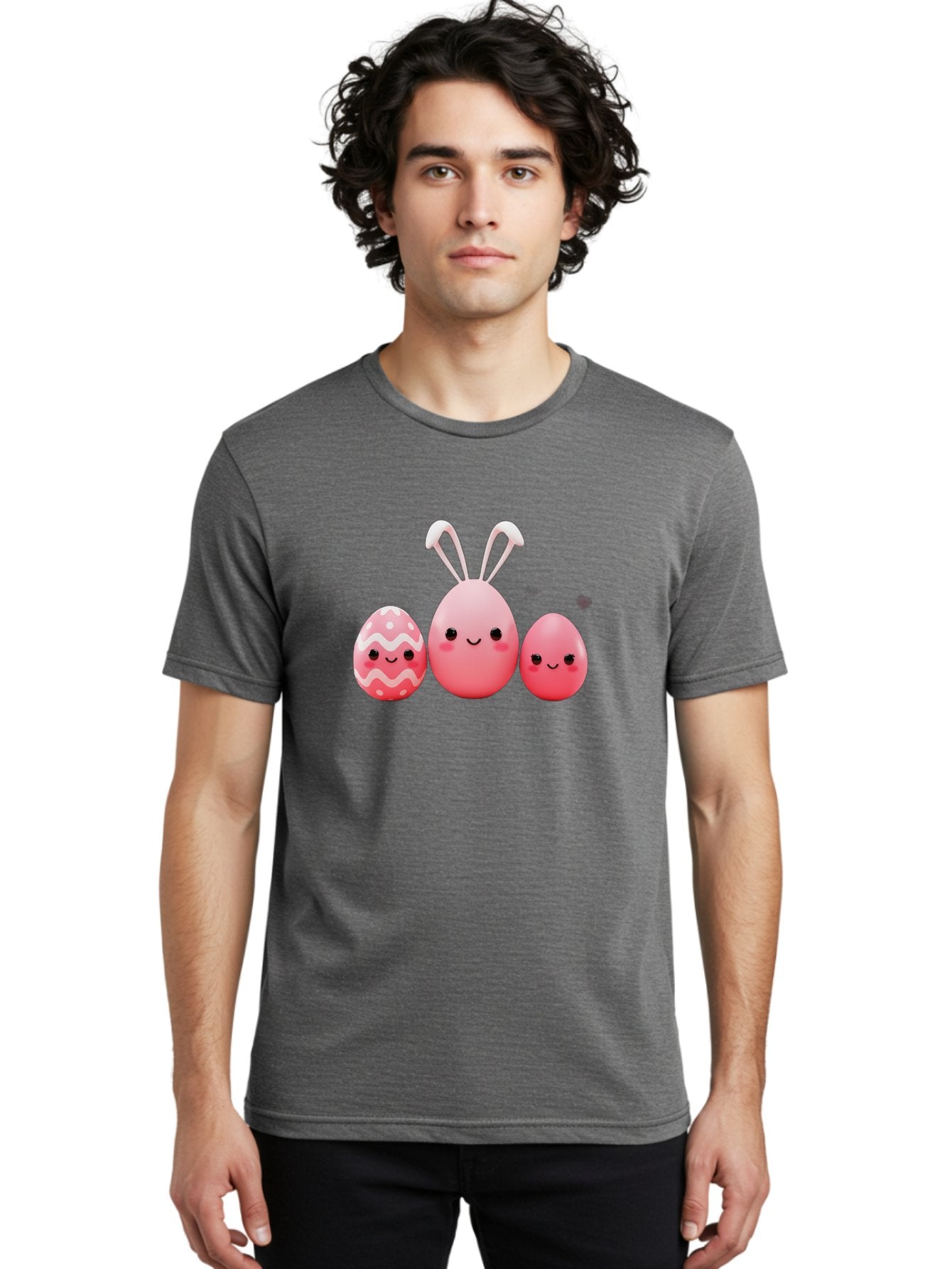 Pink-Easter-Eggs Men'S Graphic Tee, 100% Cotton, Comfortable Casual Summer Wear, Machine Washable, Pink Easter Eggs, Cute Easter Eggs, Easter Egg Hunt, Adorable Eggs, Egg Characters, Easter Bunny, Happy Easter, Funny Easter Eggs, Bab163 24