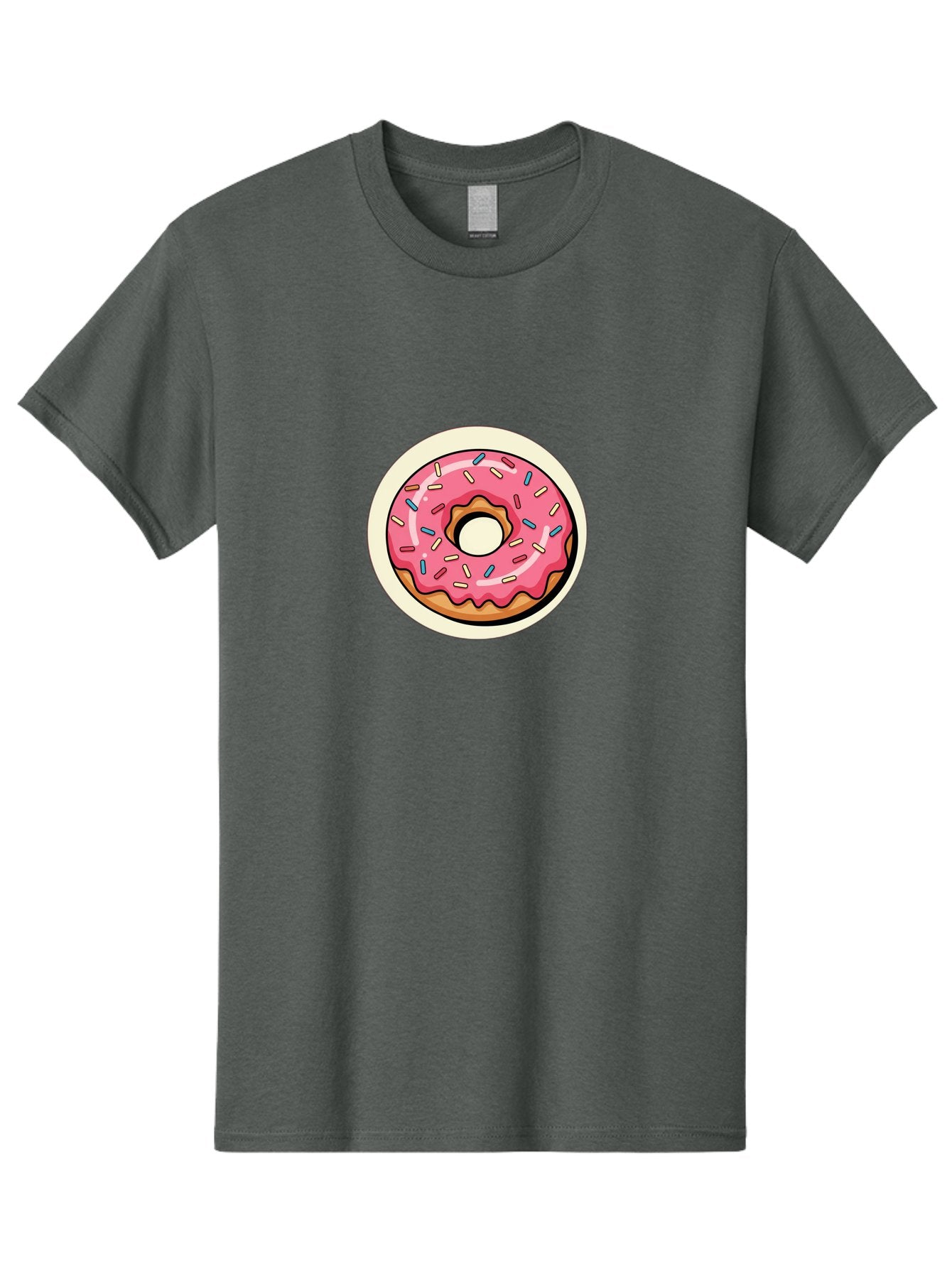Pink-Frosted-Donut-1 Men'S Graphic Tee, 100% Cotton, Comfortable Casual Summer Wear, Machine Washable, Donut With Pink Frosting, Sprinkles On Donut, Sweet Treats, Dessert Ideas, Colorful Donut, Baking Inspiration, Tasty Pastry, Glazed Donut Bab164 7