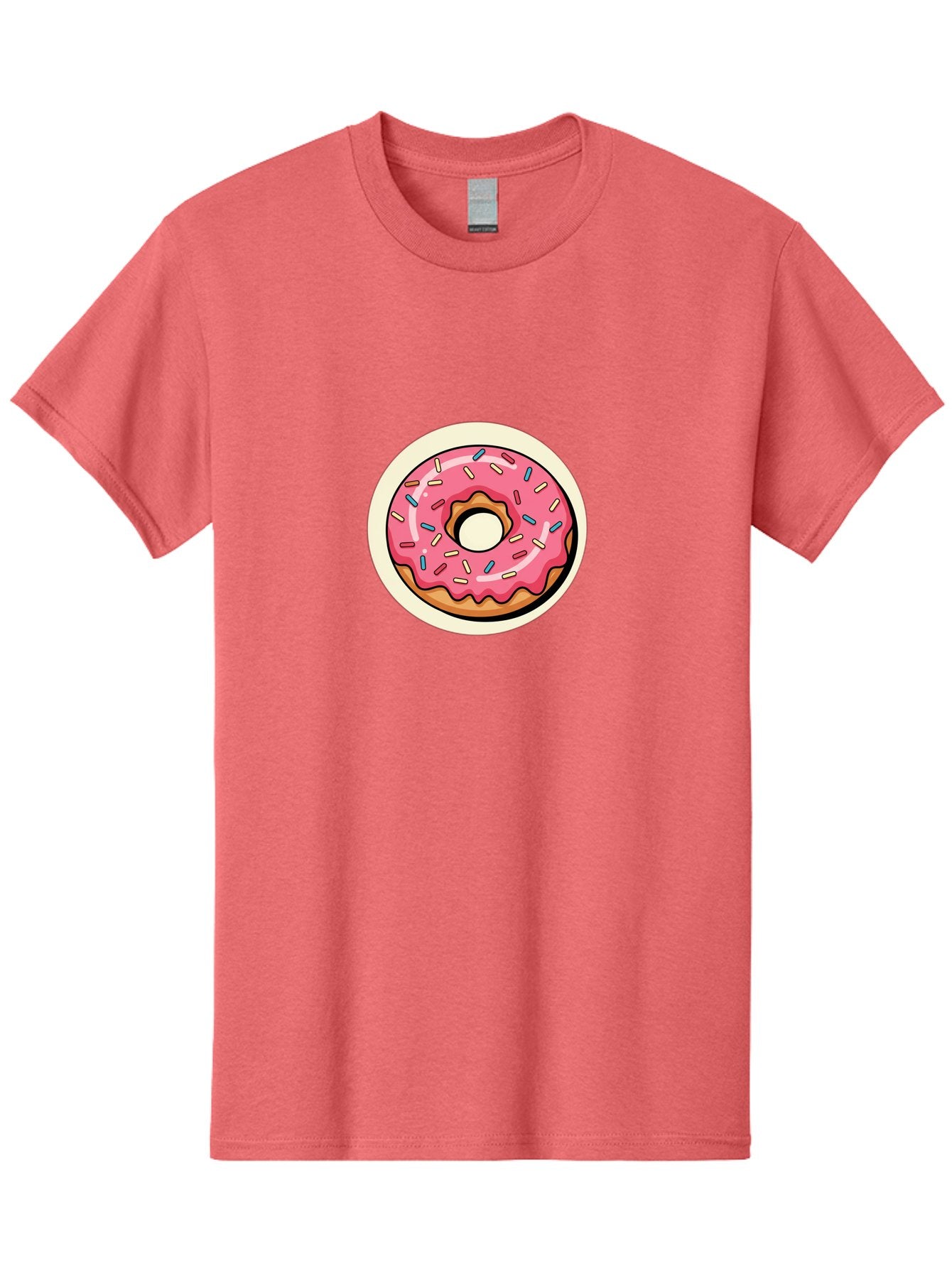 Pink-Frosted-Donut-1 Men'S Graphic Tee, 100% Cotton, Comfortable Casual Summer Wear, Machine Washable, Donut With Pink Frosting, Sprinkles On Donut, Sweet Treats, Dessert Ideas, Colorful Donut, Baking Inspiration, Tasty Pastry, Glazed Donut Bab164 12