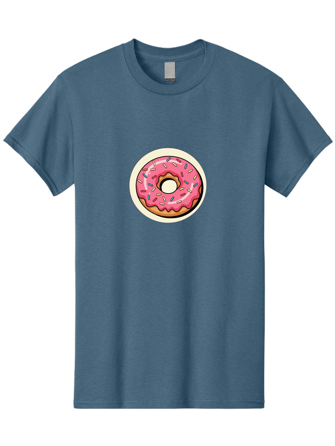Pink-Frosted-Donut-1 Men'S Graphic Tee, 100% Cotton, Comfortable Casual Summer Wear, Machine Washable, Donut With Pink Frosting, Sprinkles On Donut, Sweet Treats, Dessert Ideas, Colorful Donut, Baking Inspiration, Tasty Pastry, Glazed Donut Bab164 8