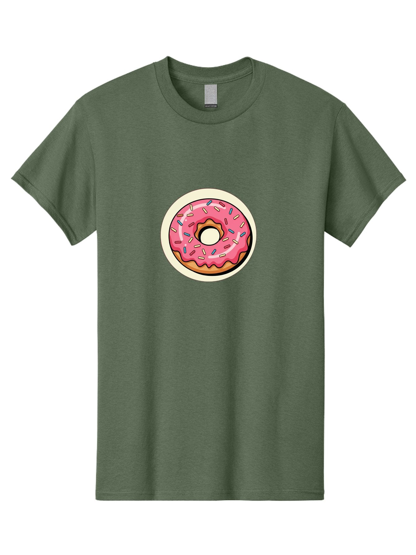 Pink-Frosted-Donut-1 Men'S Graphic Tee, 100% Cotton, Comfortable Casual Summer Wear, Machine Washable, Donut With Pink Frosting, Sprinkles On Donut, Sweet Treats, Dessert Ideas, Colorful Donut, Baking Inspiration, Tasty Pastry, Glazed Donut Bab164 11