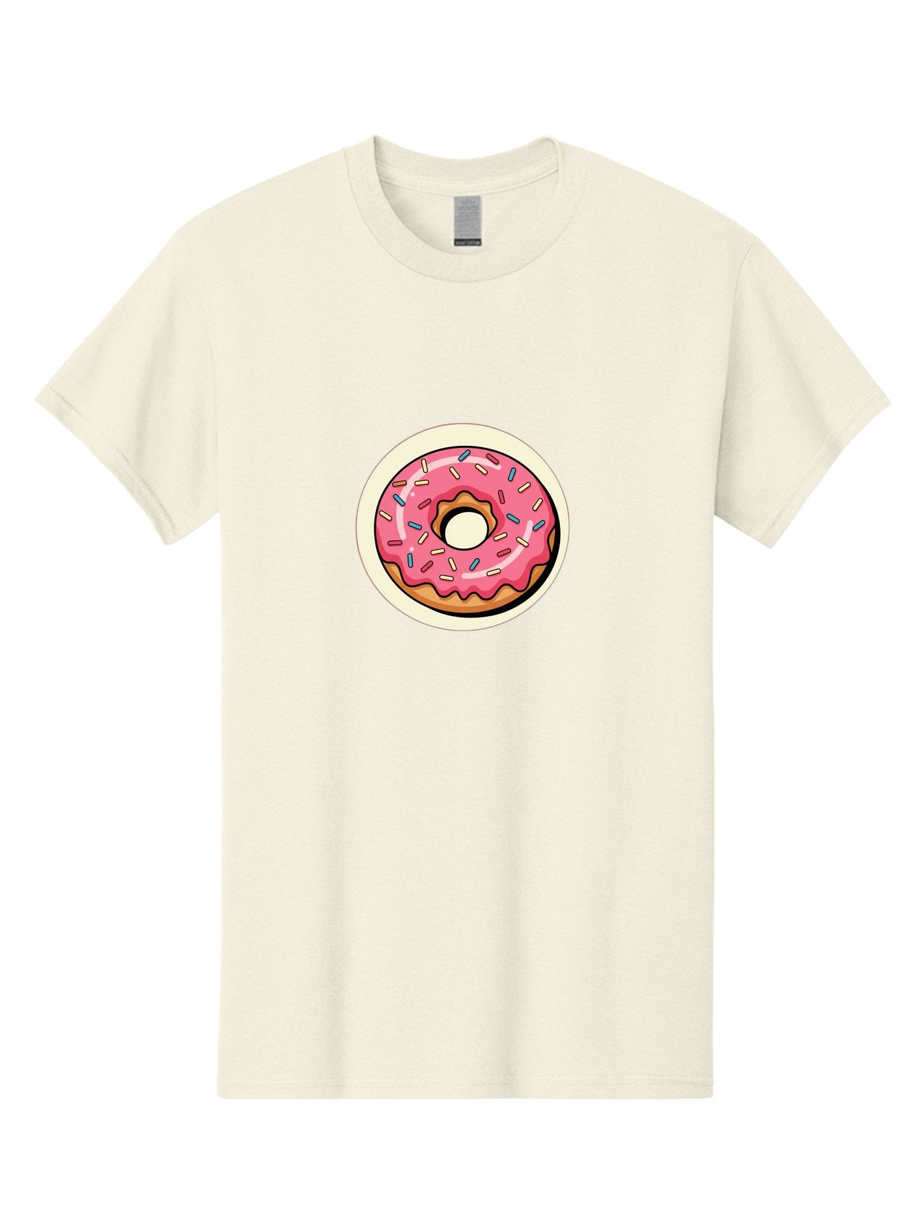 Pink-Frosted-Donut-1 Men'S Graphic Tee, 100% Cotton, Comfortable Casual Summer Wear, Machine Washable, Donut With Pink Frosting, Sprinkles On Donut, Sweet Treats, Dessert Ideas, Colorful Donut, Baking Inspiration, Tasty Pastry, Glazed Donut Bab164 14