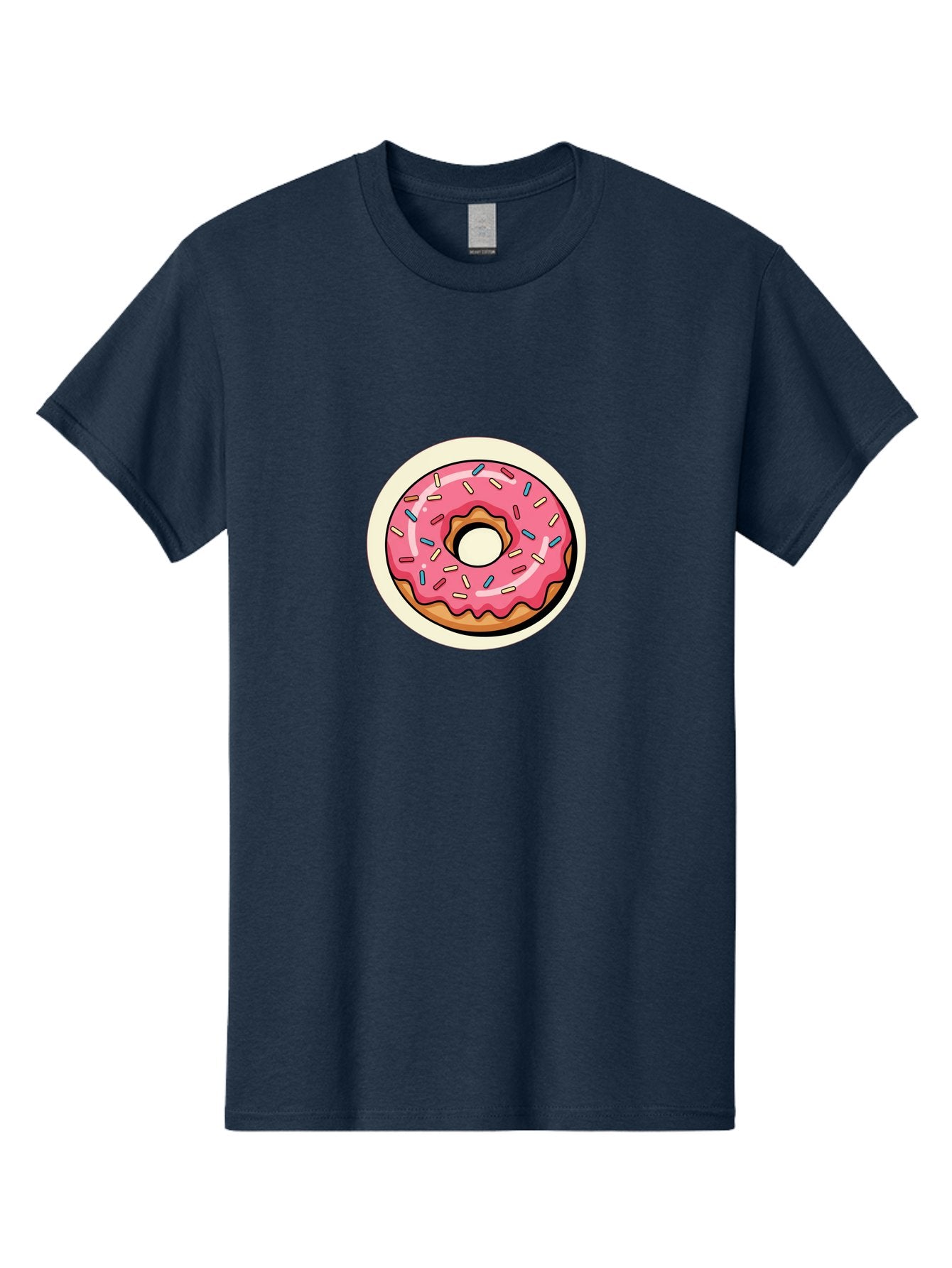 Pink-Frosted-Donut-1 Men'S Graphic Tee, 100% Cotton, Comfortable Casual Summer Wear, Machine Washable, Donut With Pink Frosting, Sprinkles On Donut, Sweet Treats, Dessert Ideas, Colorful Donut, Baking Inspiration, Tasty Pastry, Glazed Donut Bab164 6