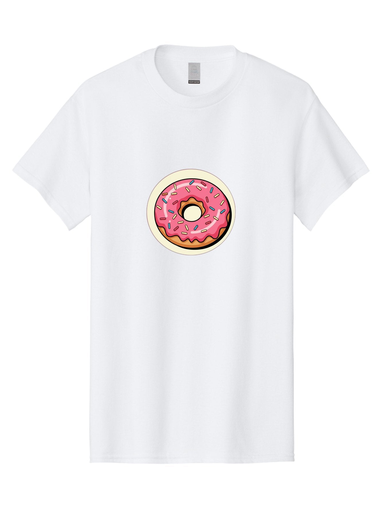 Pink-Frosted-Donut-1 Men'S Graphic Tee, 100% Cotton, Comfortable Casual Summer Wear, Machine Washable, Donut With Pink Frosting, Sprinkles On Donut, Sweet Treats, Dessert Ideas, Colorful Donut, Baking Inspiration, Tasty Pastry, Glazed Donut Bab164 10