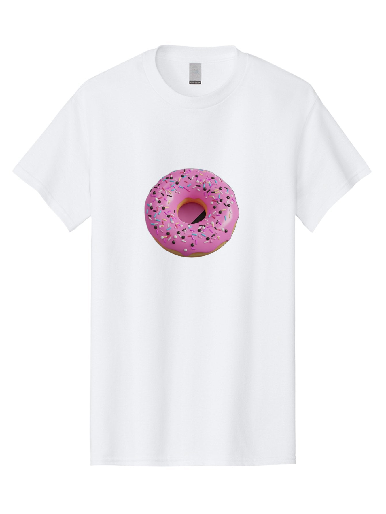 Pink-Frosted-Donut Men'S Graphic Tee, 100% Cotton, Comfortable Casual Summer Wear, Machine Washable, Pink Frosted Donut, Sprinkles, Colorful Toppings, Donut Treat, Sweet Delight, Baked Goods, Pastel Colors, Sprinkle Donut, Frosted Dessert Bab165 13